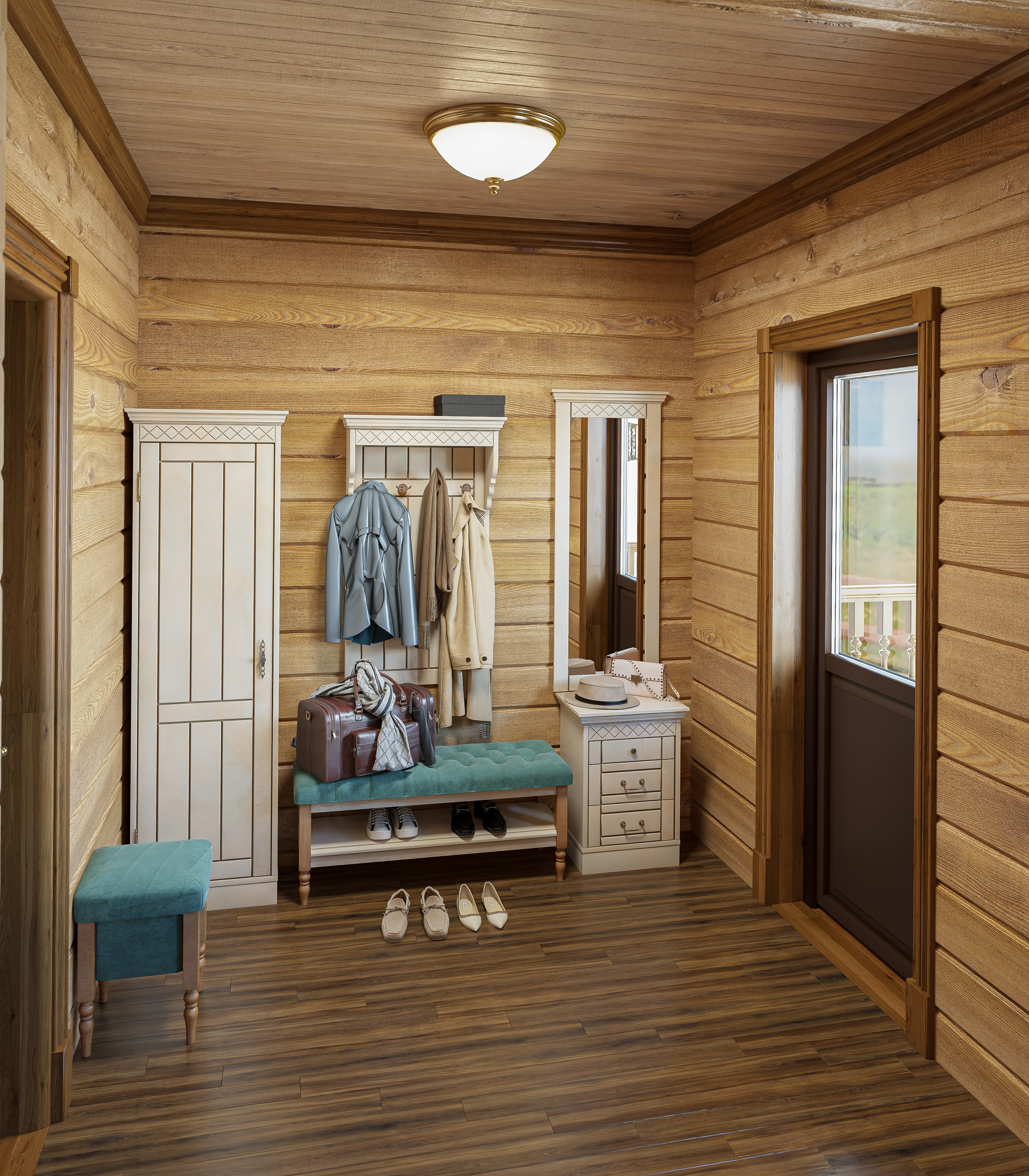 1 этаж. Прихожая. Дизайн и визуализация
