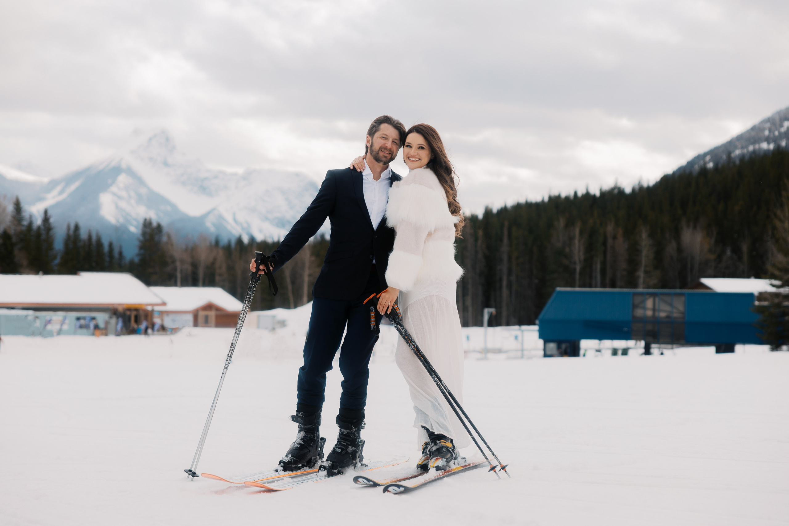 Ski engagement session. Home
