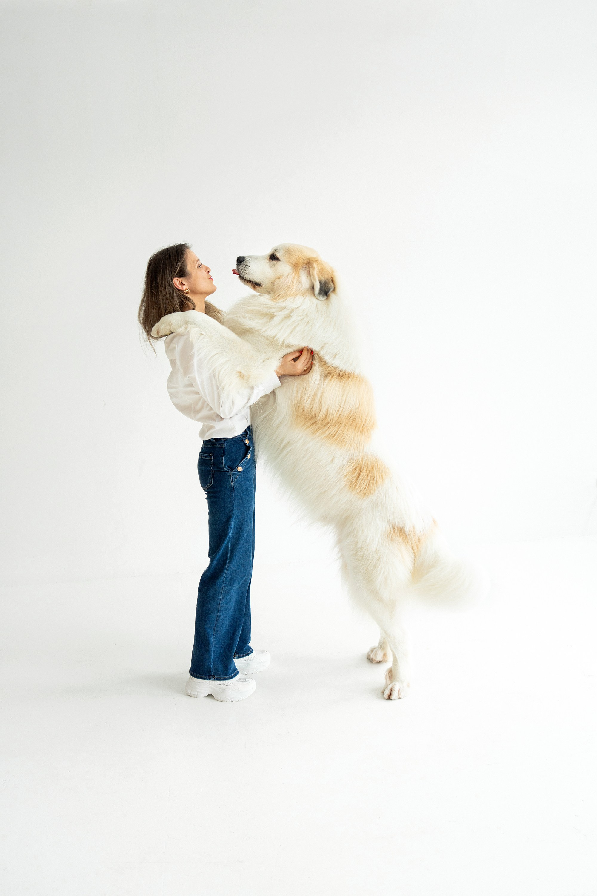 Poros ir jų šuns fotosesija studijoje Vilniuje. Vita Klimaševska ○ Fluffy Soulmate Photography