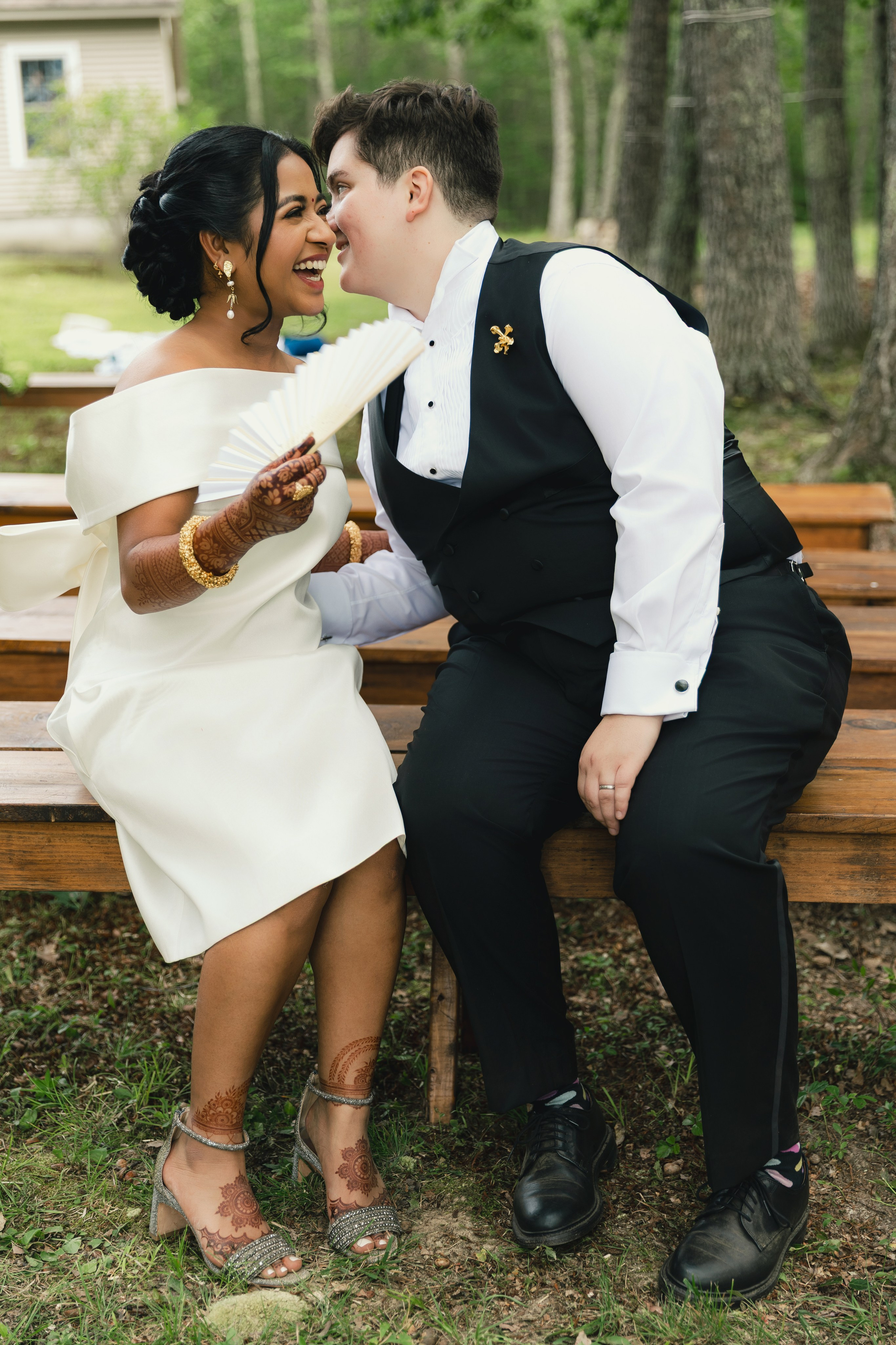 Two-Bride Multicultural Wedding in New Hampshire | Haldi & Nikah