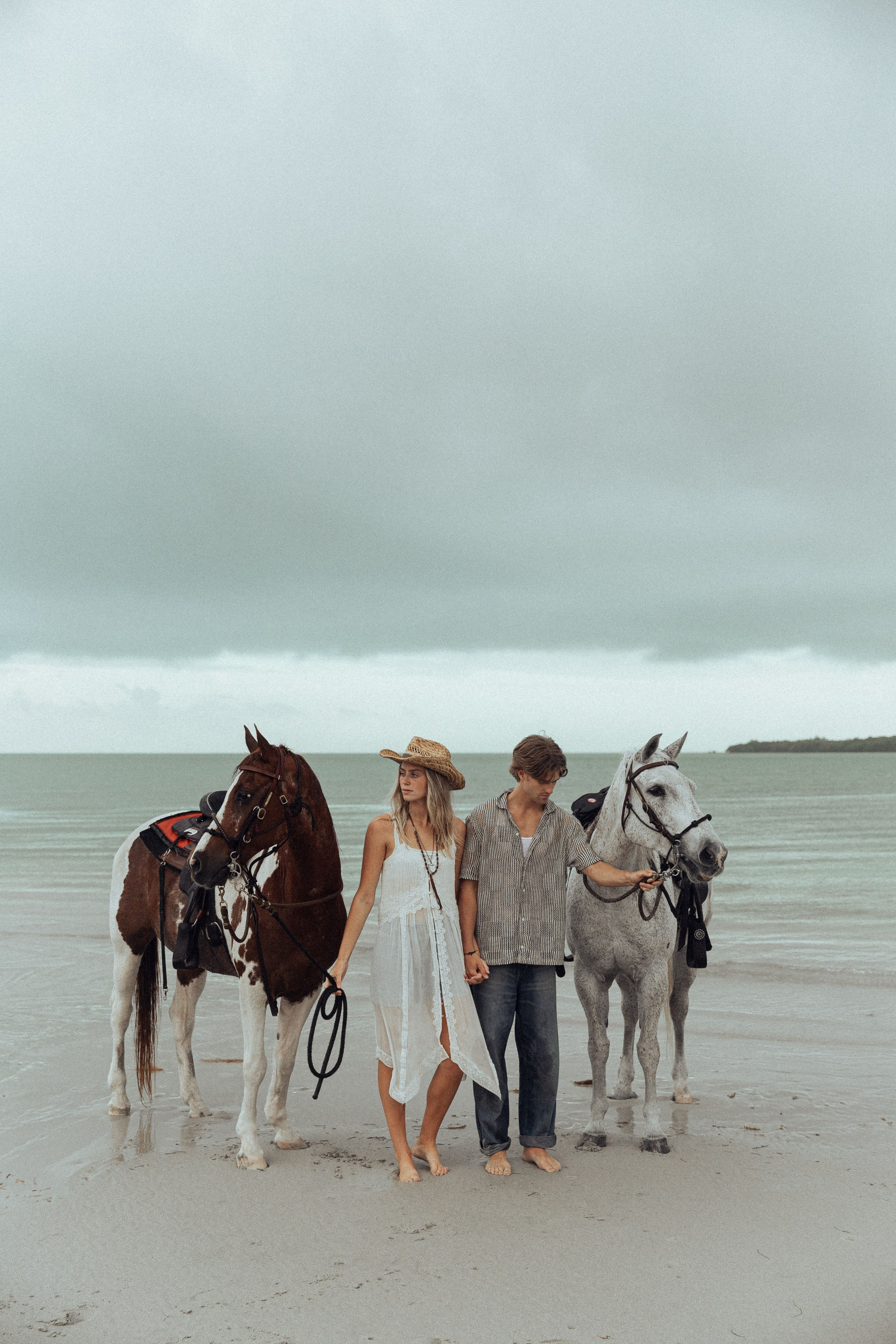 Sunset Horseback Couples Shoot on the Beach in Miami