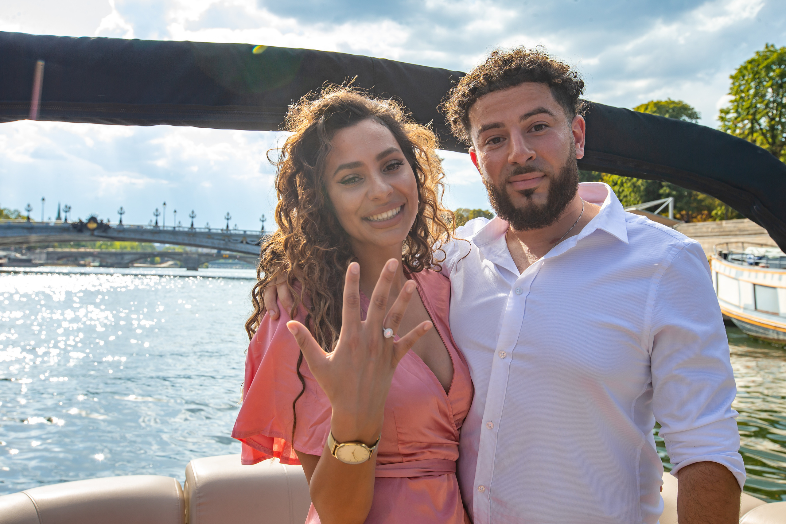 Suprise Proposal on a boat in Paris