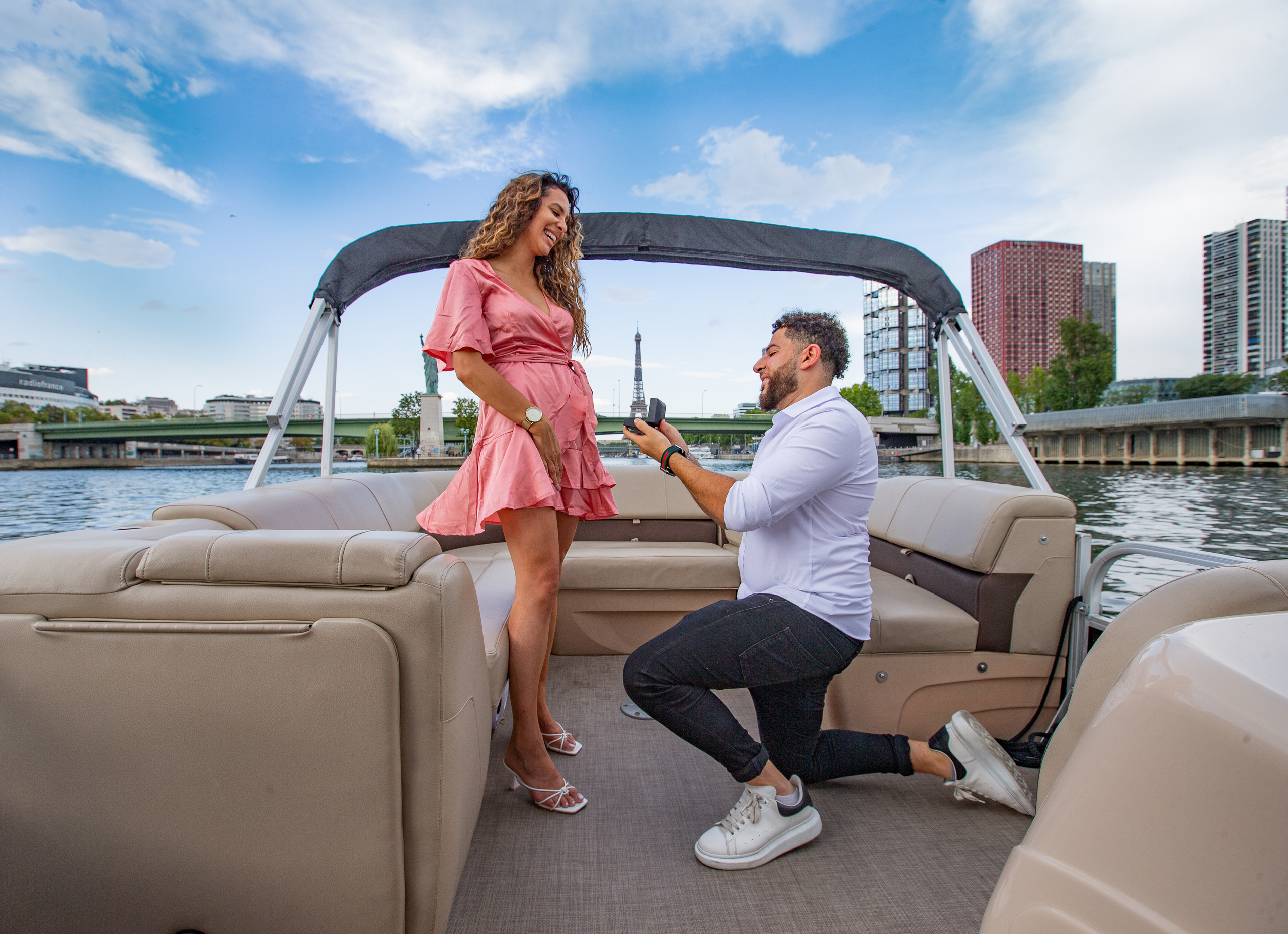Suprise Proposal on a boat in Paris