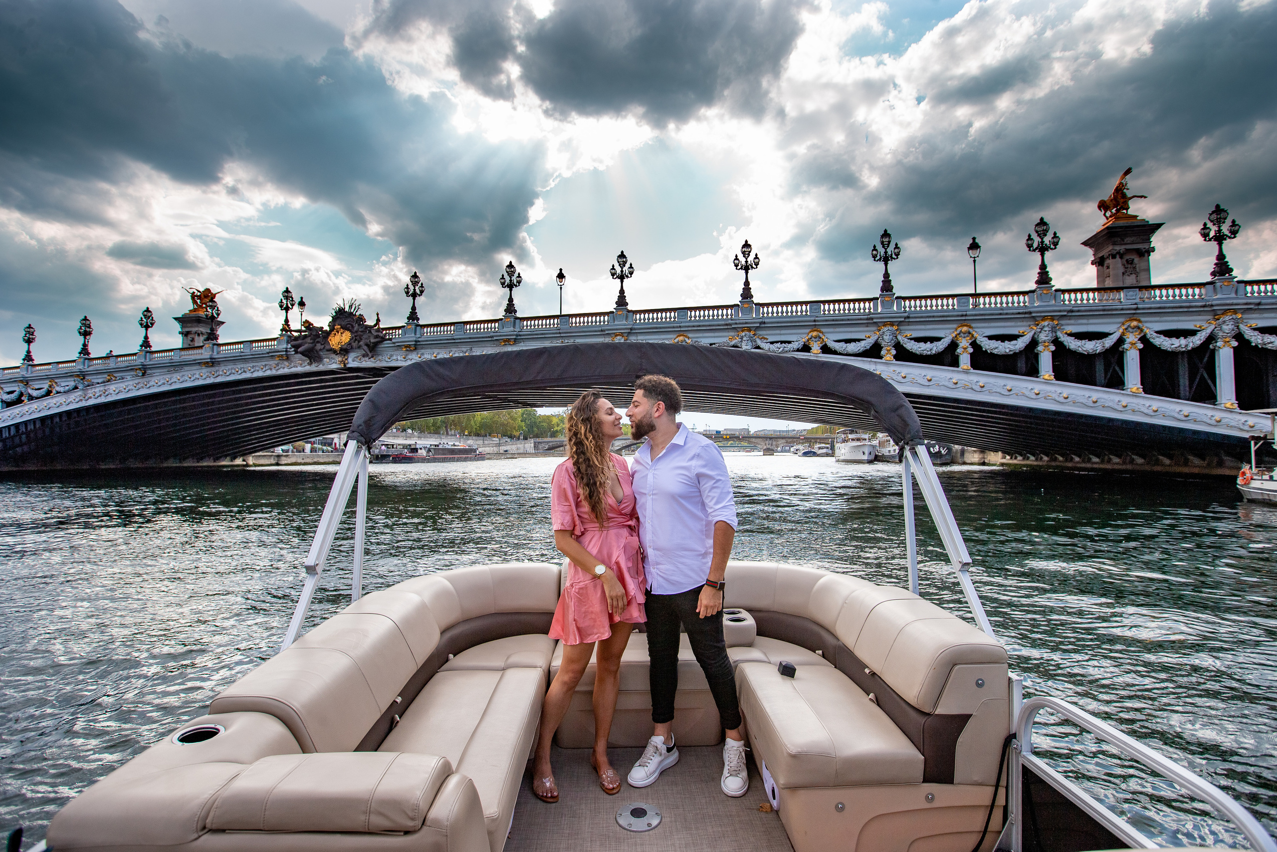 Suprise Proposal on a boat in Paris