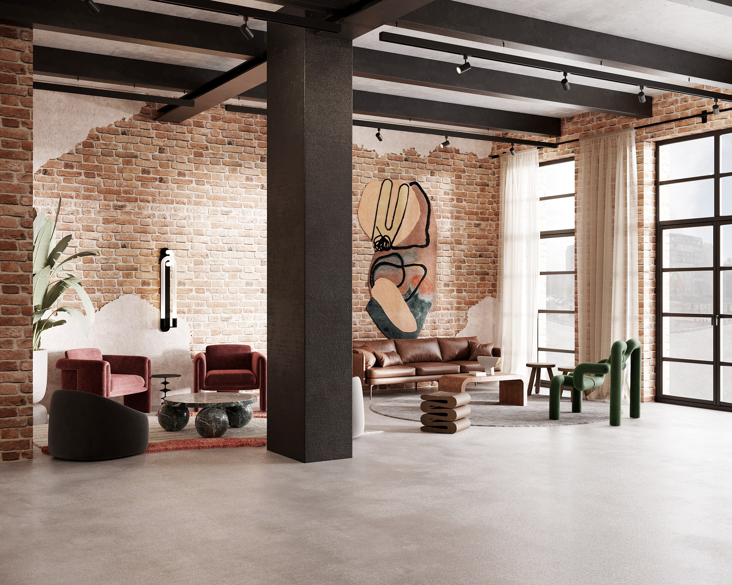 Drobės Fabrikas — open-space furniture store. Simple Archs — high quality visualizations for your interior projects