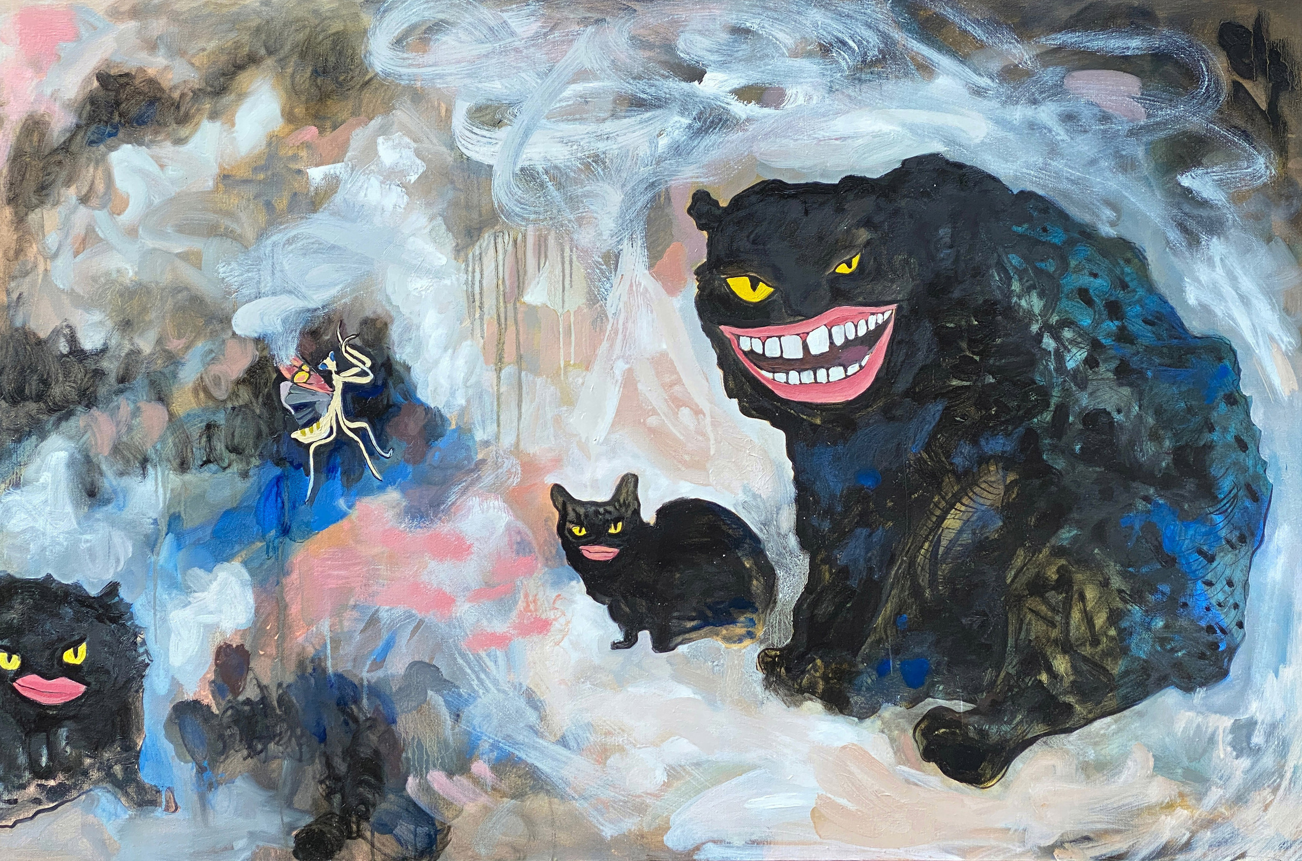 Black cat, 120 x 80 cm oil on canvas, 2021