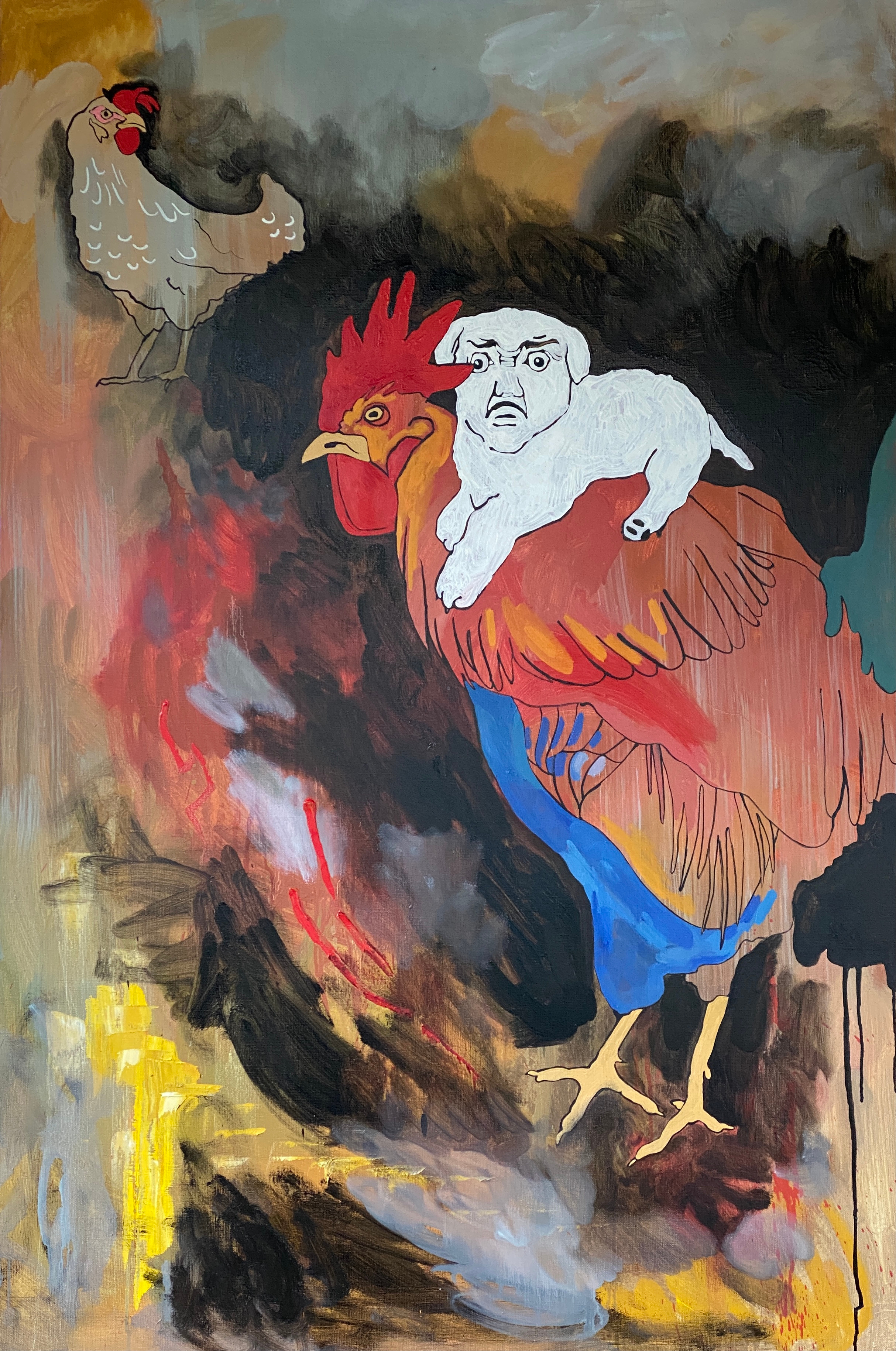 The Rooster, 120 x 80 cm oil on canvas, 2021