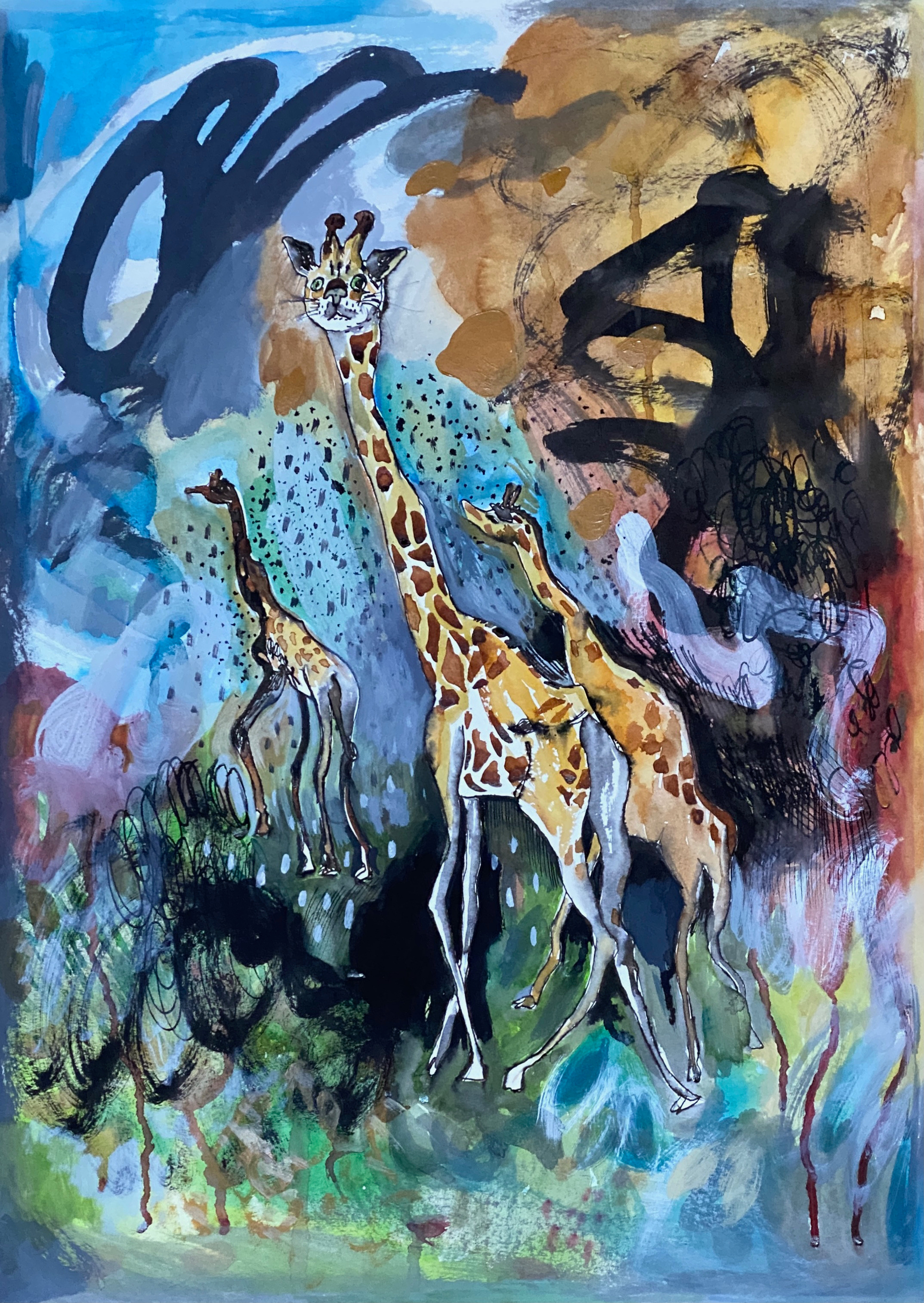 Giraffe. Social media series, 50 x 70 cm, 2022