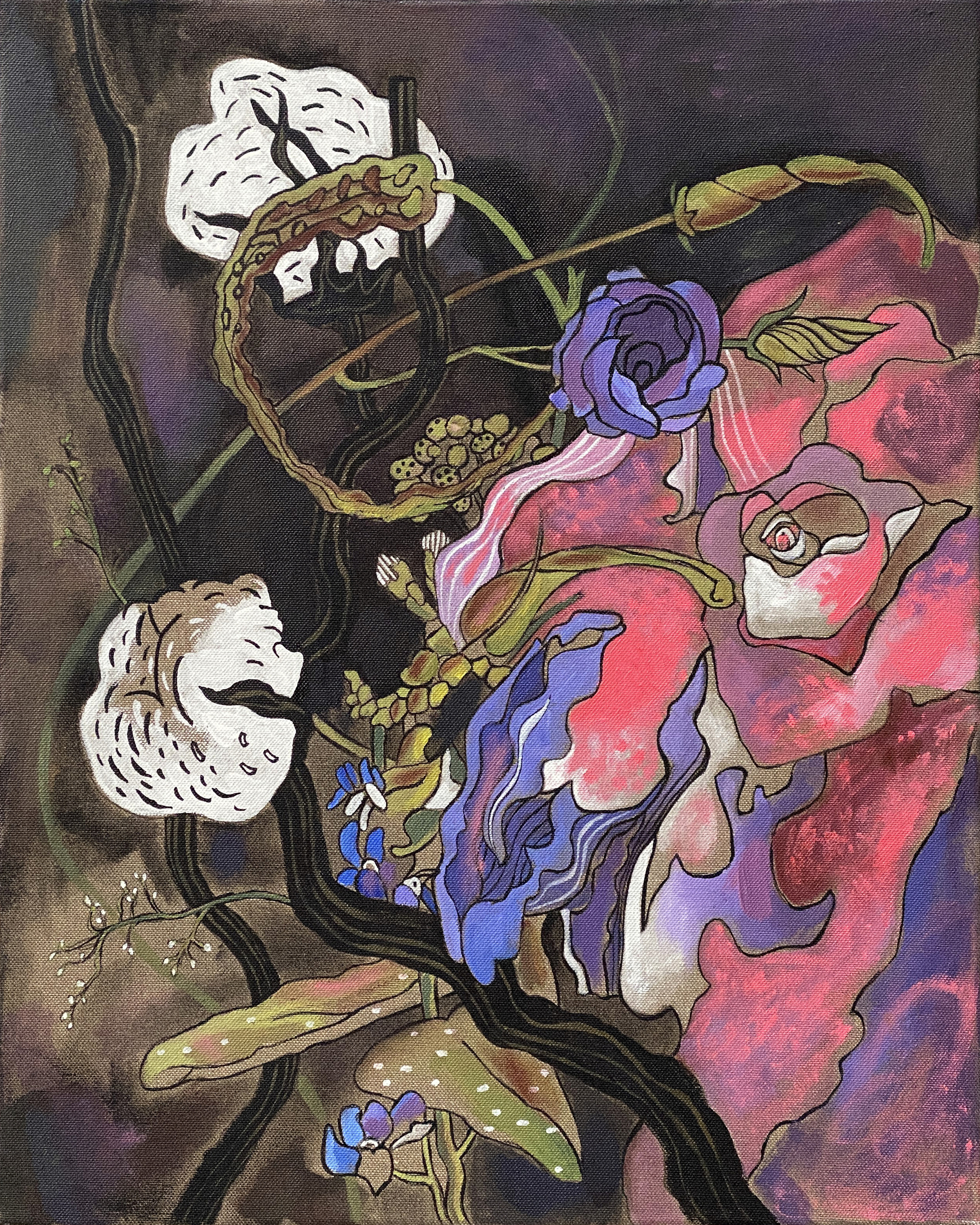 Cotton-headed, 40 x 50 cm, acrylic on canvas, 2021