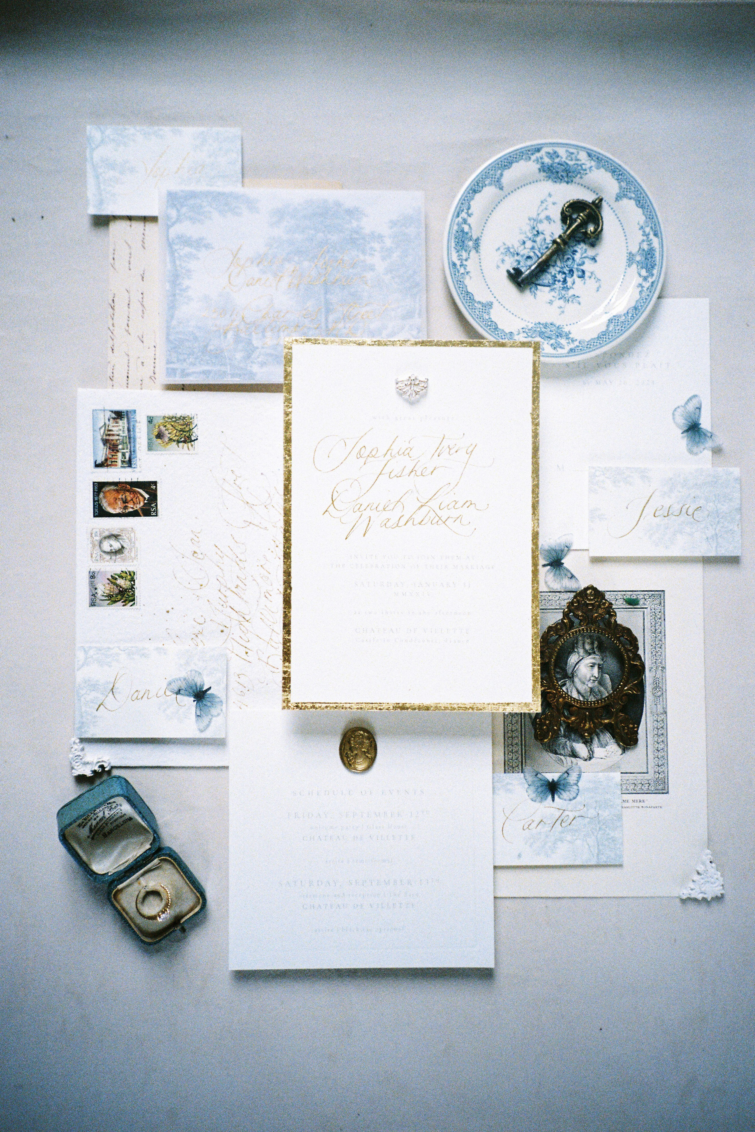 A luxury wedding at Chateau de Villette, just 40 minutes from Paris, captured entirely on film photography