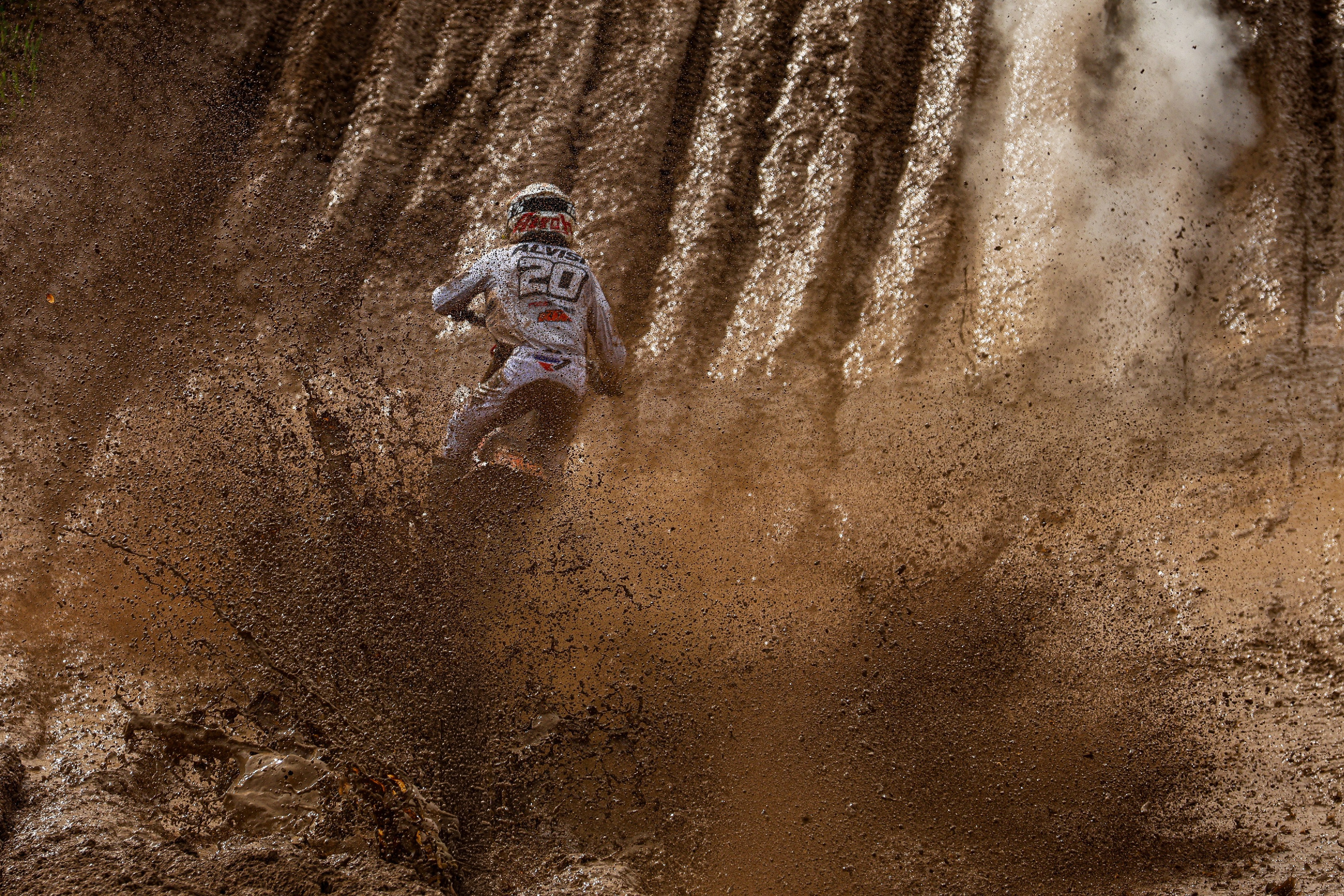 Nicolo Alvisi EMX rider muddy race MXGP of Latvia Motocross World Championship