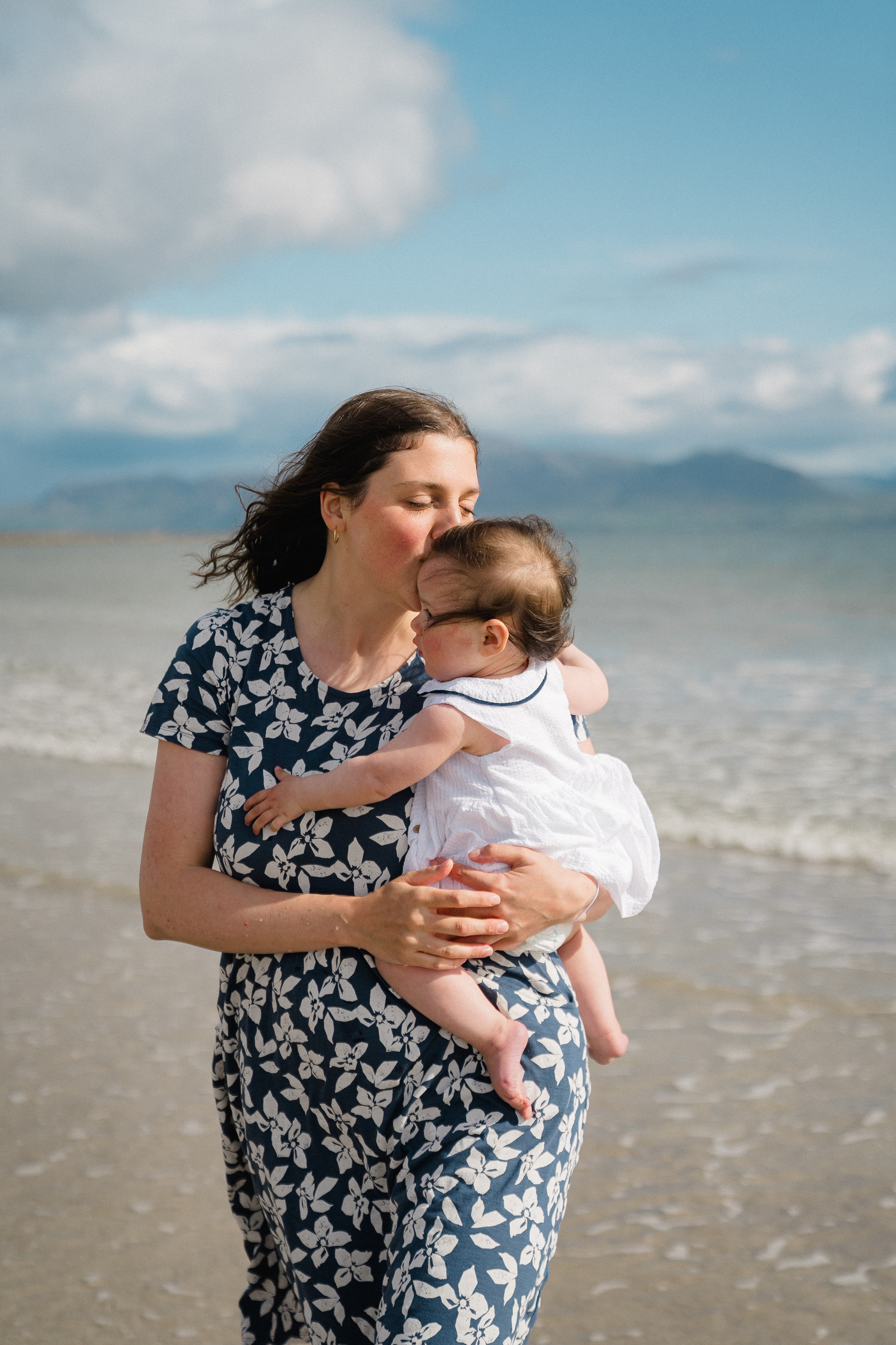 Darya and Mia at the ocean. Wedding and family photographer Ireland