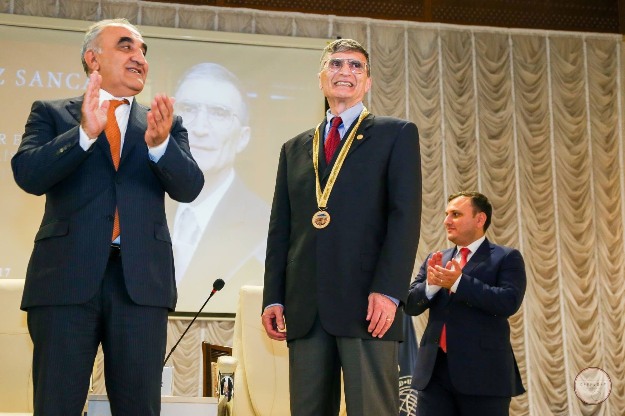 Aziz Sancar, Ədalət Muradov. Bakı 2017