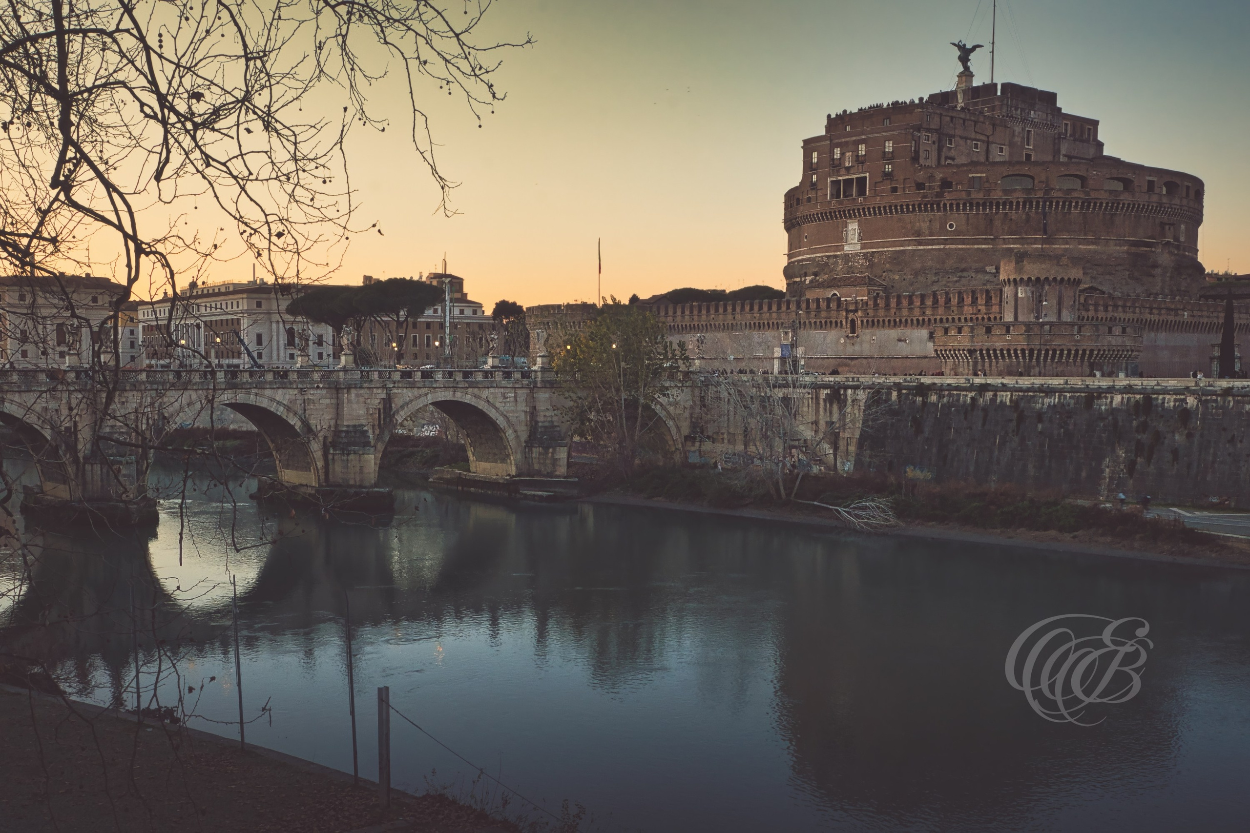 Rome Italy - Castel Sant Angelo - Matte - Eduardo Bartoli Fine Art Photography - Matte fine art photograph of Castel Sant’Angelo in Rome, Italy – photography by Eduardo Bartoli.