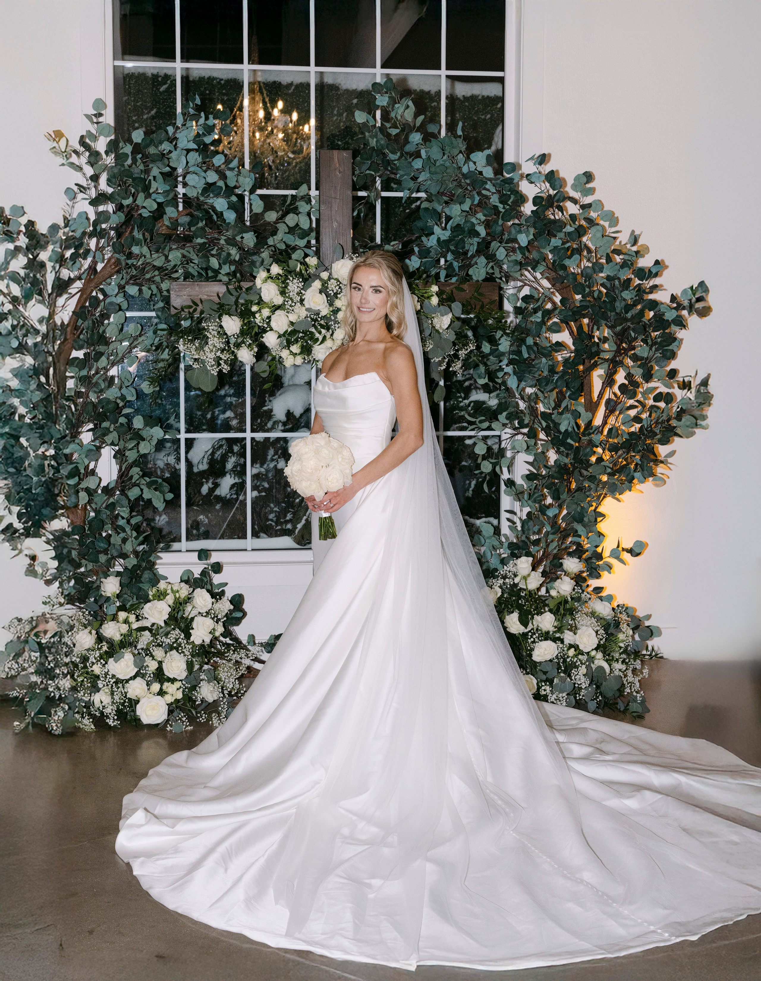 Winter Snow Wedding at Luxe Glass House at River Mill | A Rare & Romantic North Carolina Celebration. Wedding and portrait photography in Greenville SC