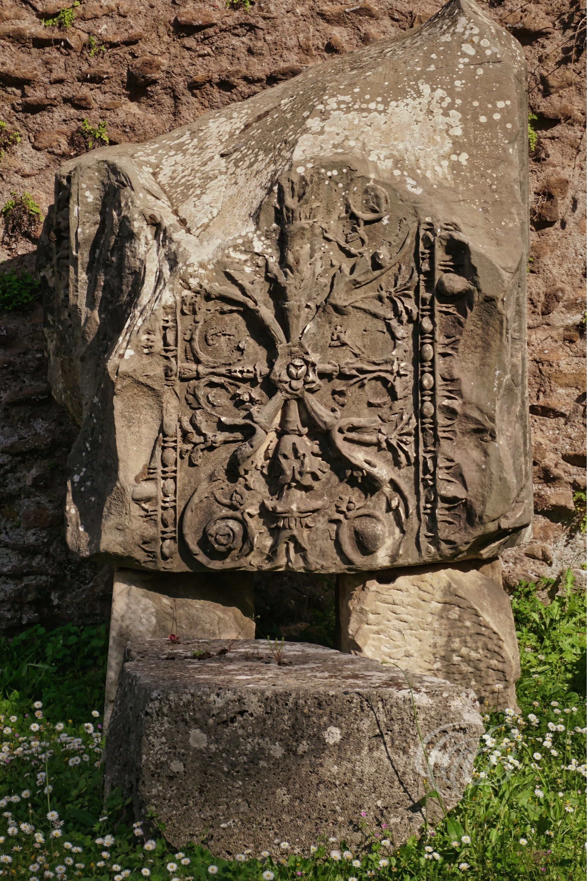 Rome Italy — Roman Forum Piece of an Entablature — Eduardo Bartoli Fine Art Photography — Photograph of a fragment of an entablature from the Roman Forum, Rome, Italy — photography by Eduardo Bartoli.