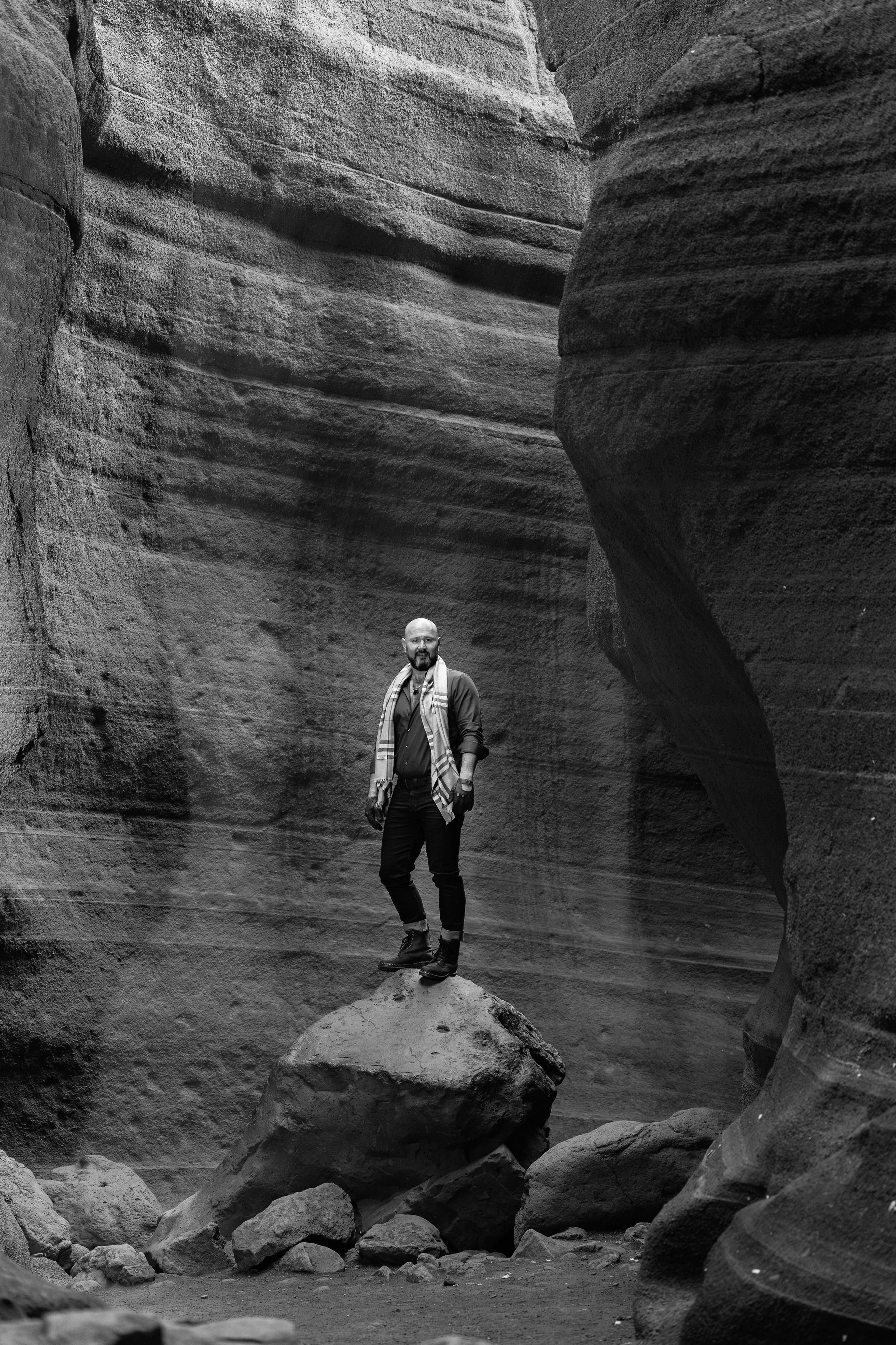Barranco de Las Vacas Men BW portrait