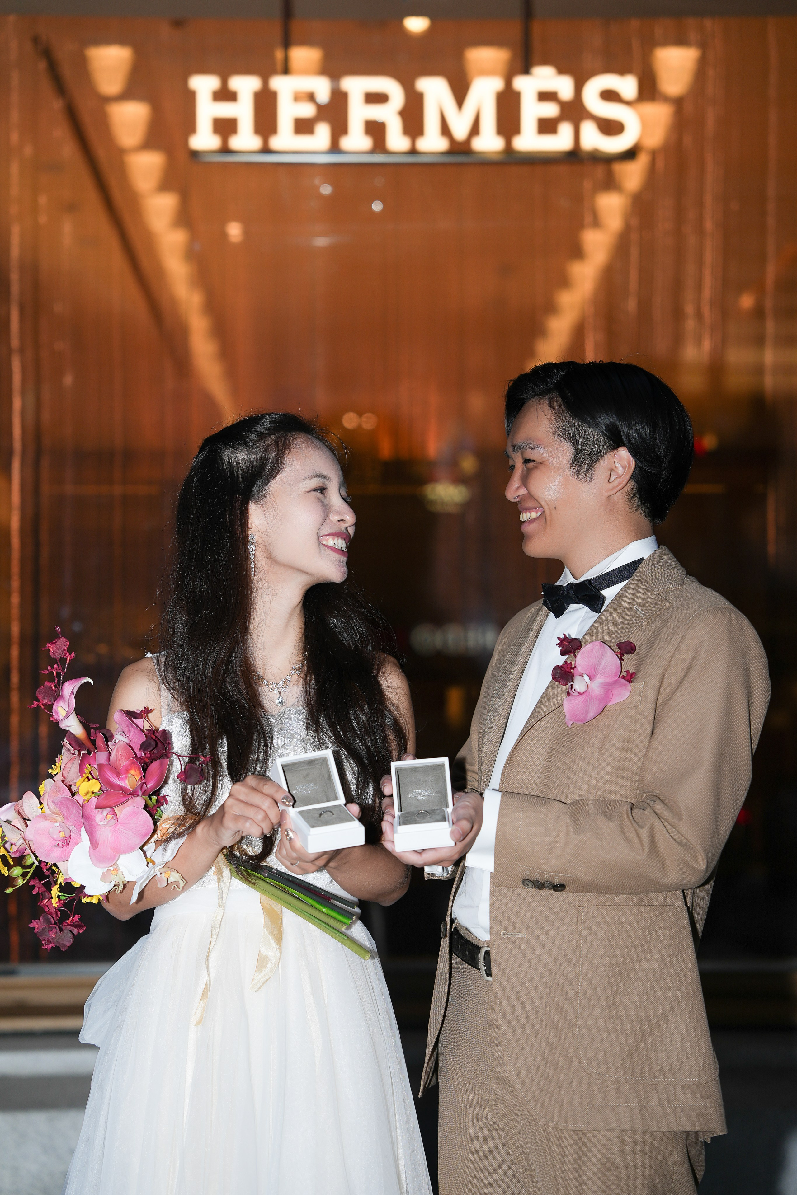 Вечерняя свадебная съёмка в Токио. Фотограф в Токио Япония