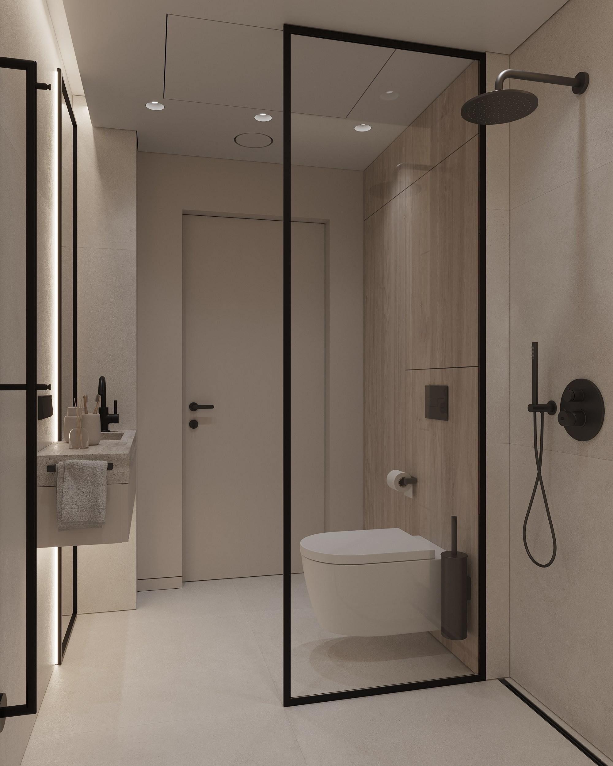 Story of Wood and Travertine. Simple Archs — high quality visualizations for your interior projects