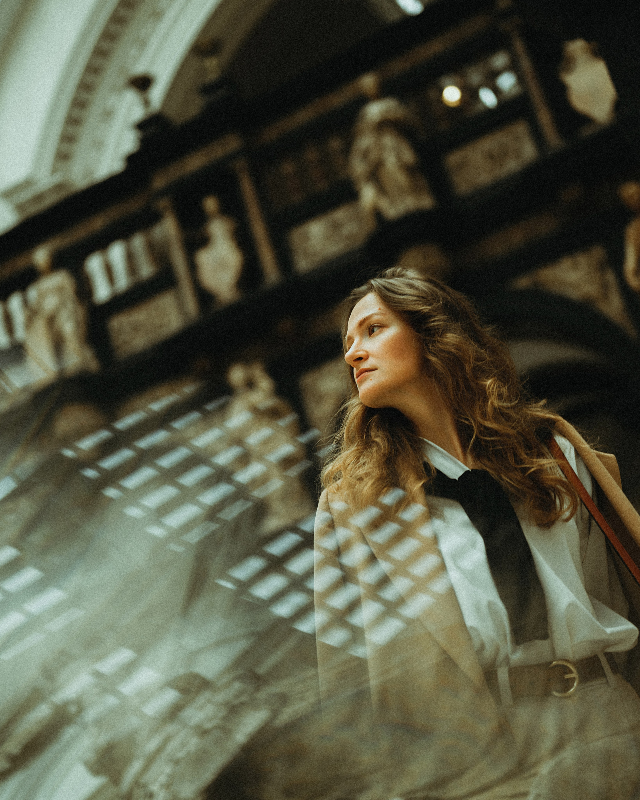 Natural History Museum photoshoot in Dark Academia style. Moth & Moss Photography