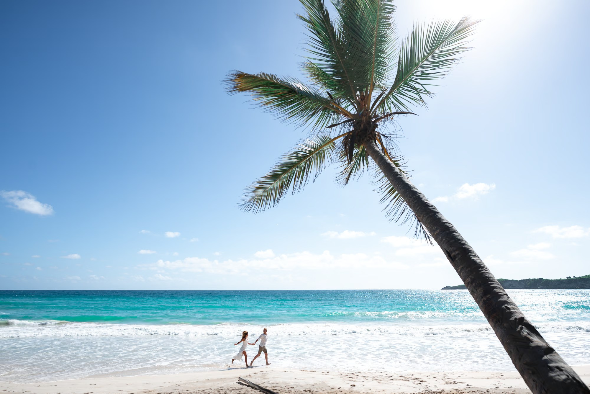 Private beach photoshoot Punta Cana for an elegant couple before their wedding.