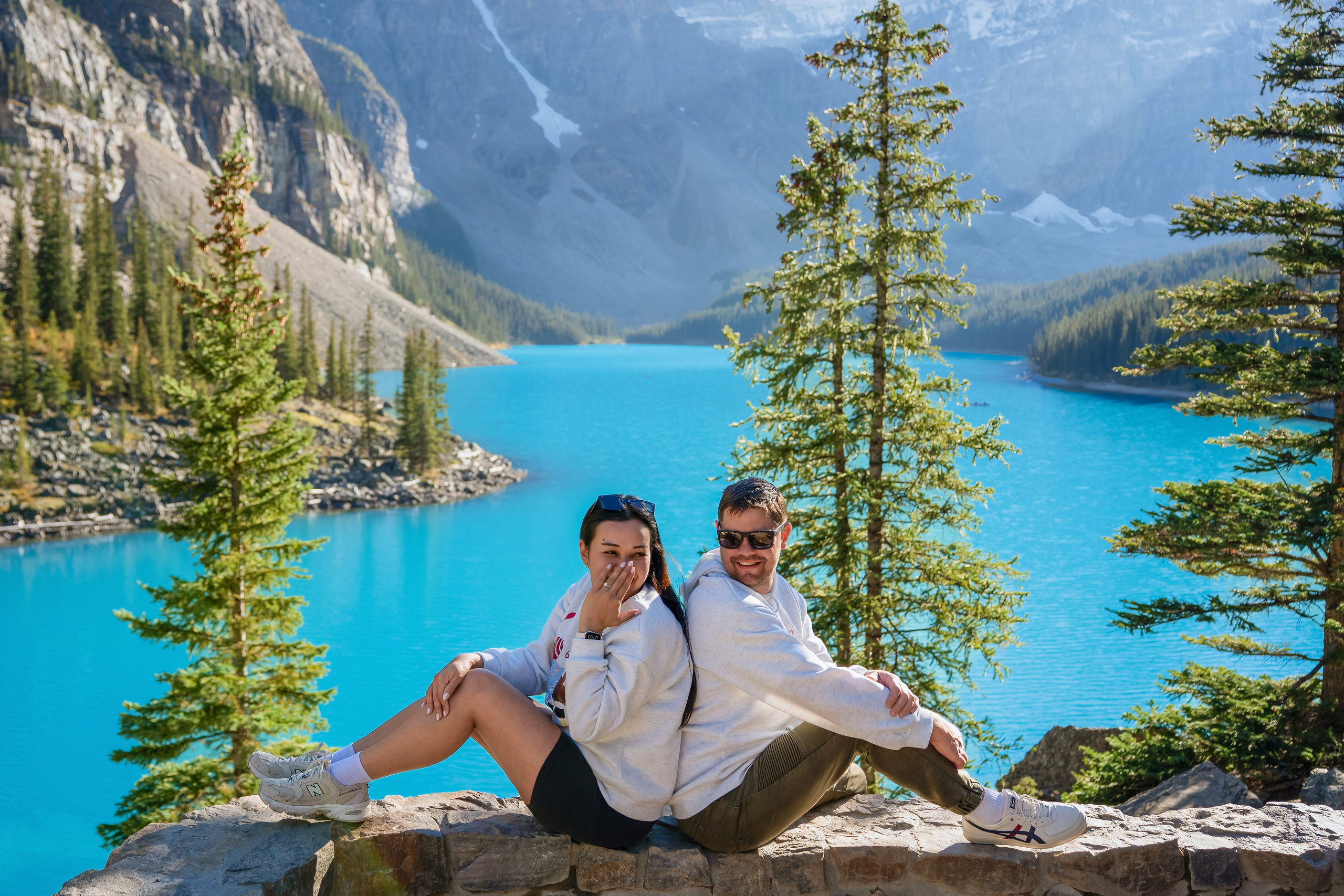 Justin & Kat — Surprise Proposal / Moraine Lake, Banff