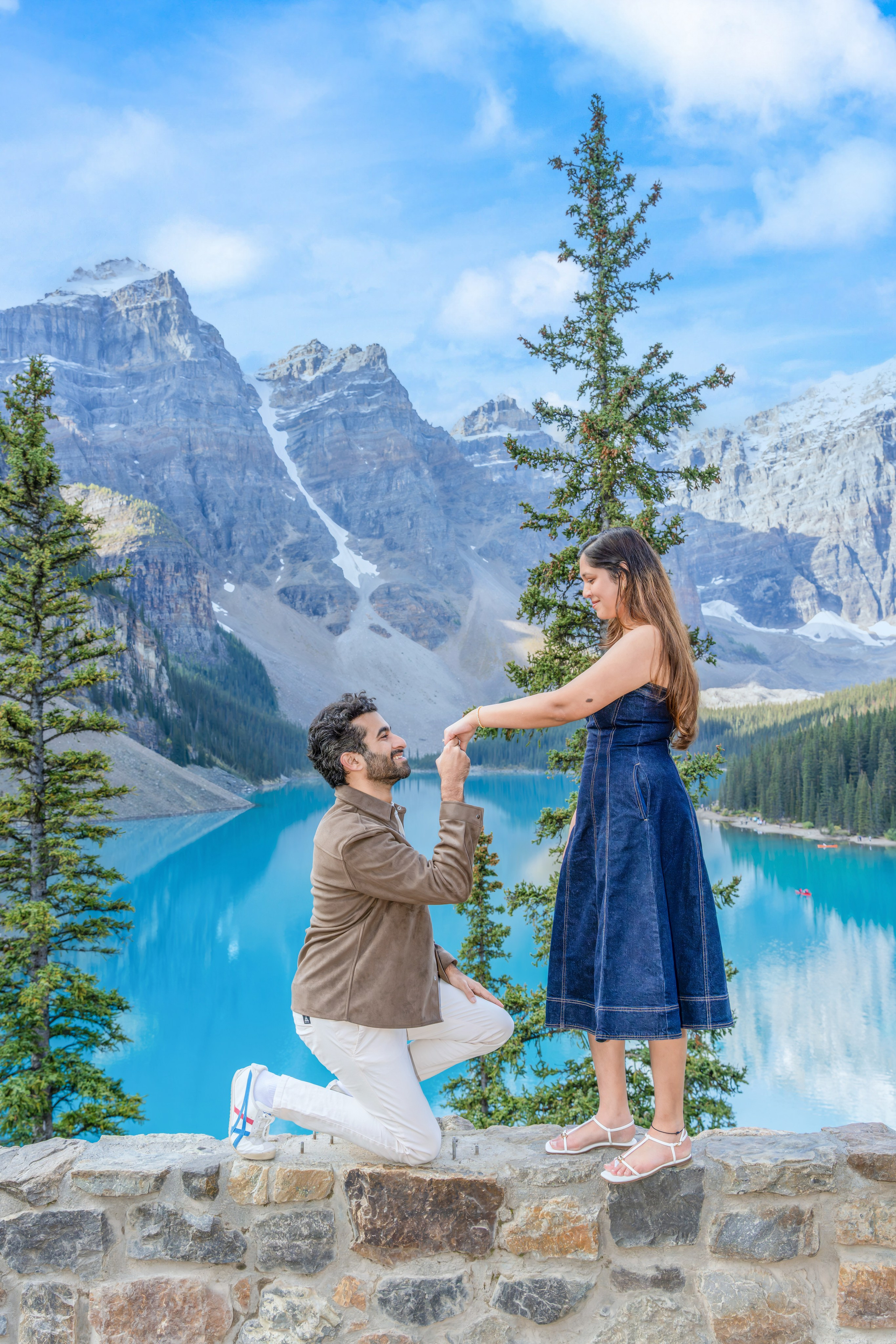 Mohit & Rya — Surprise Proposal — Moraine Lake, Banff