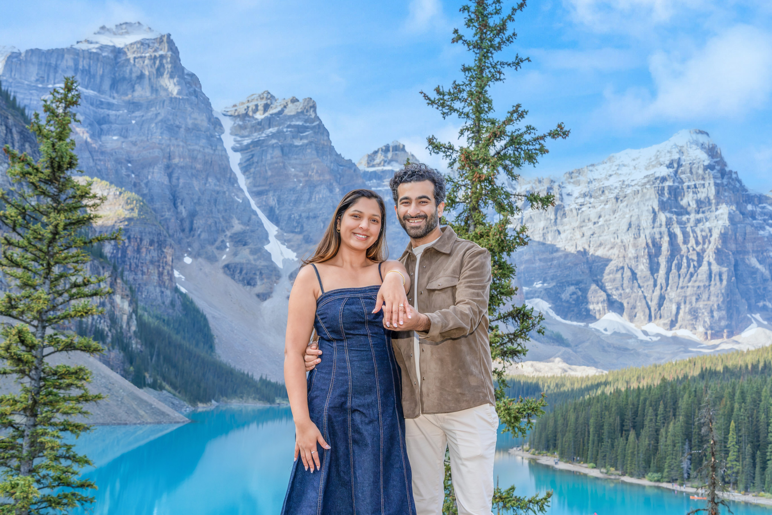 Mohit & Rya — Surprise Proposal — Moraine Lake, Banff