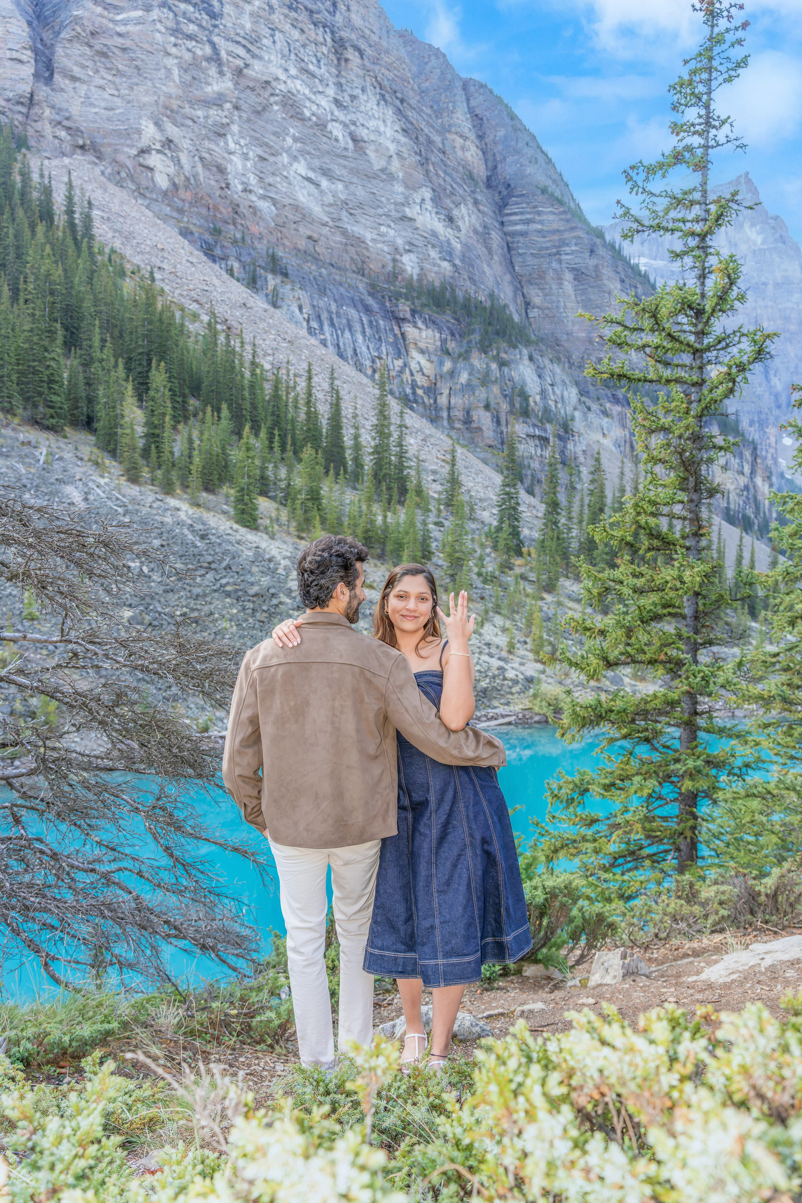 Mohit & Rya — Surprise Proposal — Moraine Lake, Banff