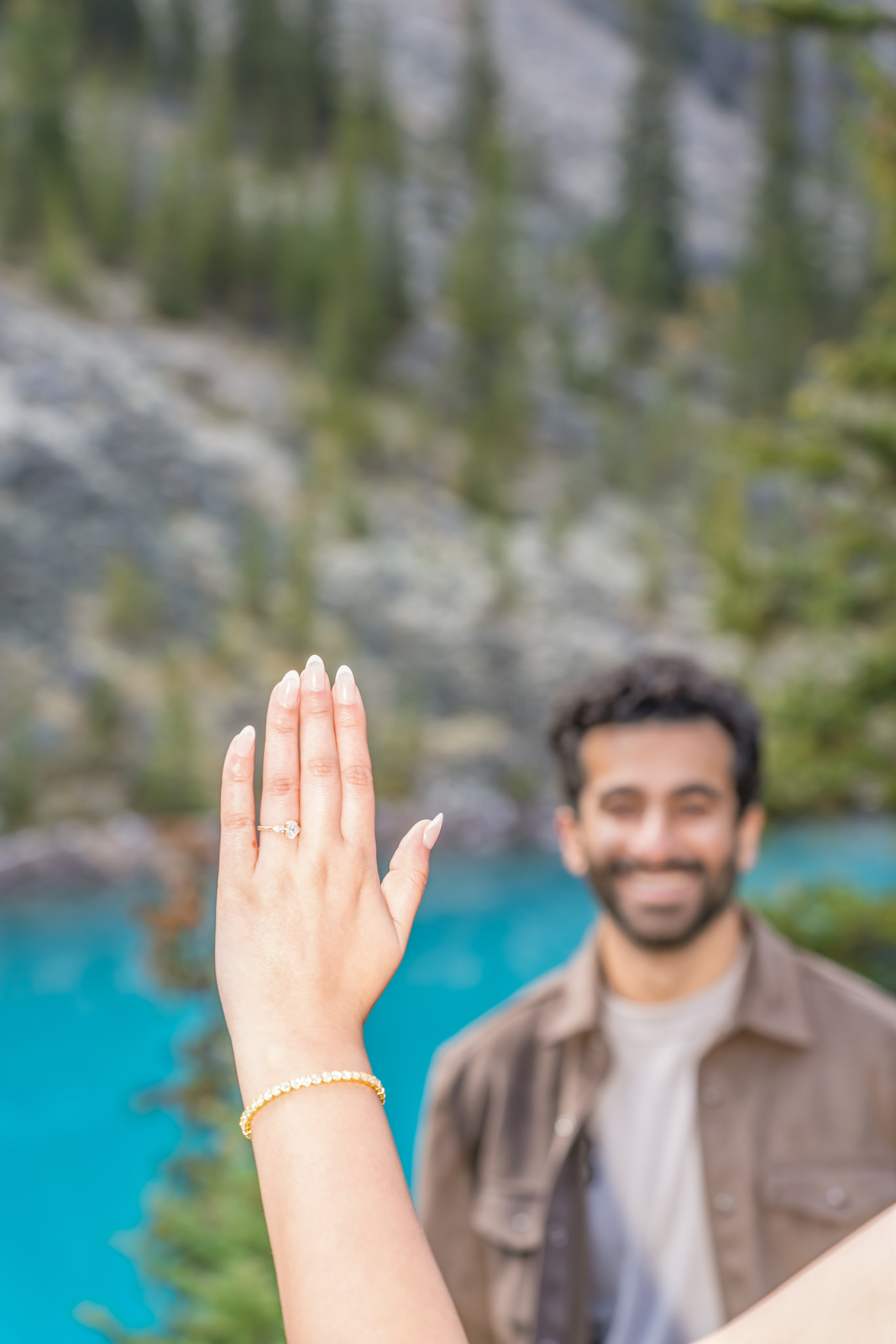 Mohit & Rya — Surprise Proposal — Moraine Lake, Banff