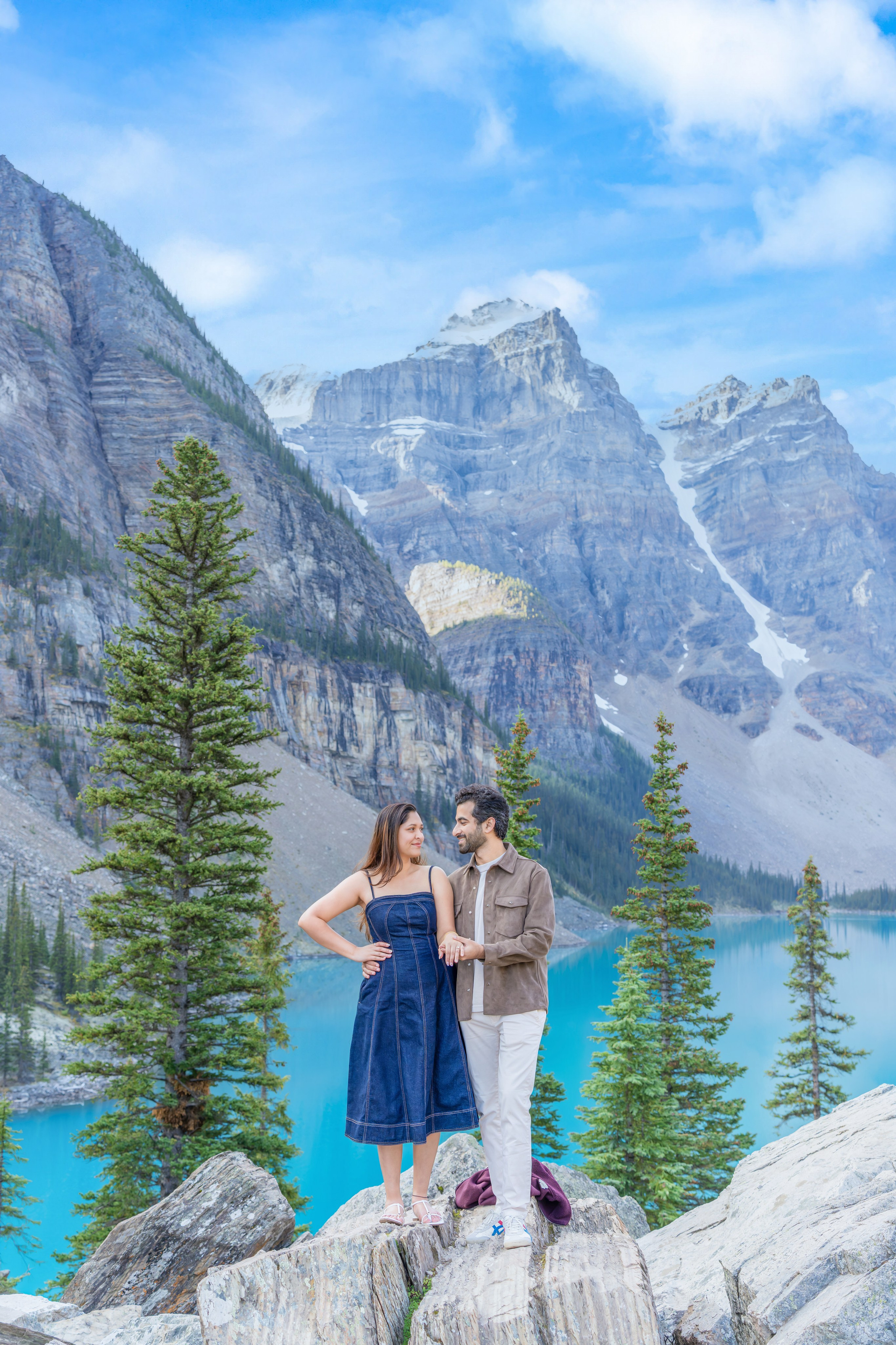 Mohit & Rya — Surprise Proposal — Moraine Lake, Banff