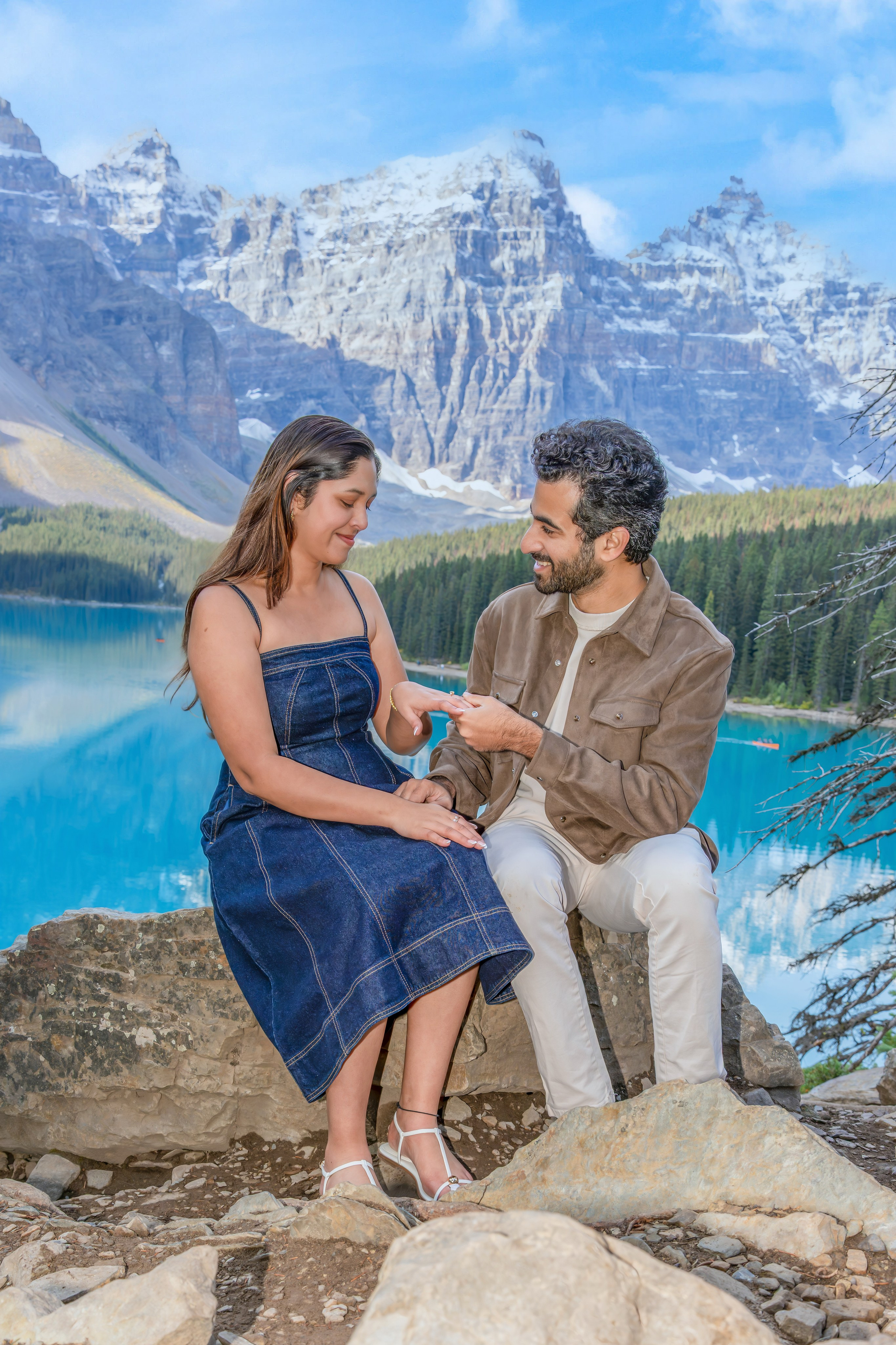 Mohit & Rya — Surprise Proposal — Moraine Lake, Banff