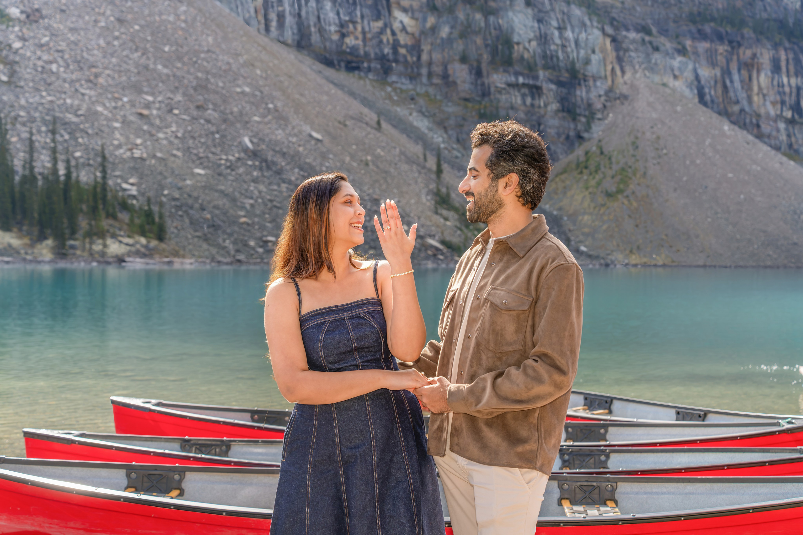 Mohit & Rya — Surprise Proposal — Moraine Lake, Banff