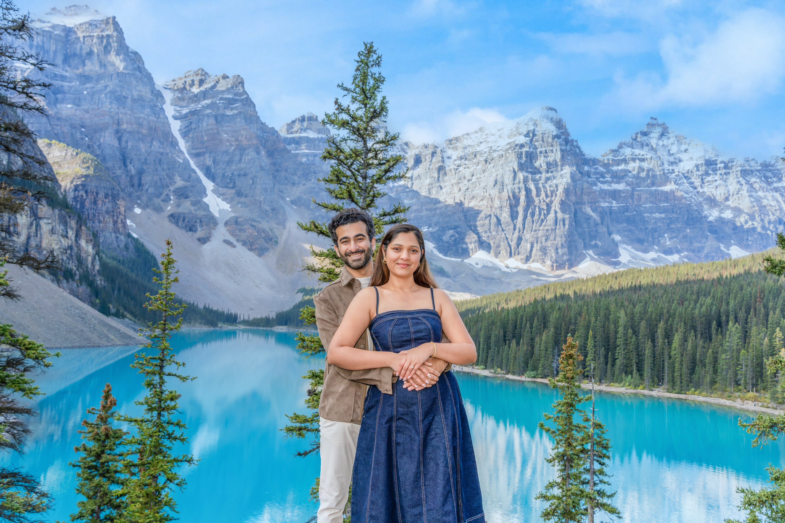 Mohit & Rya — Surprise Proposal — Moraine Lake, Banff
