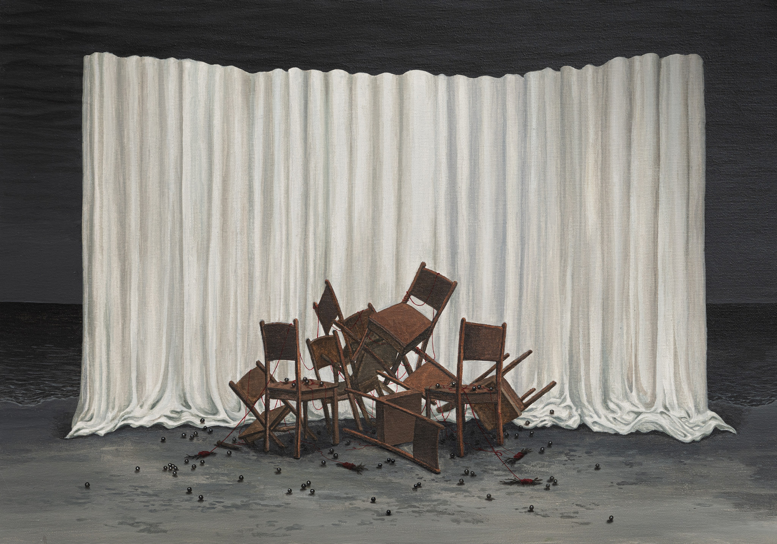 Scène.2023.45x60cm.Peinture à l’huile sur toile