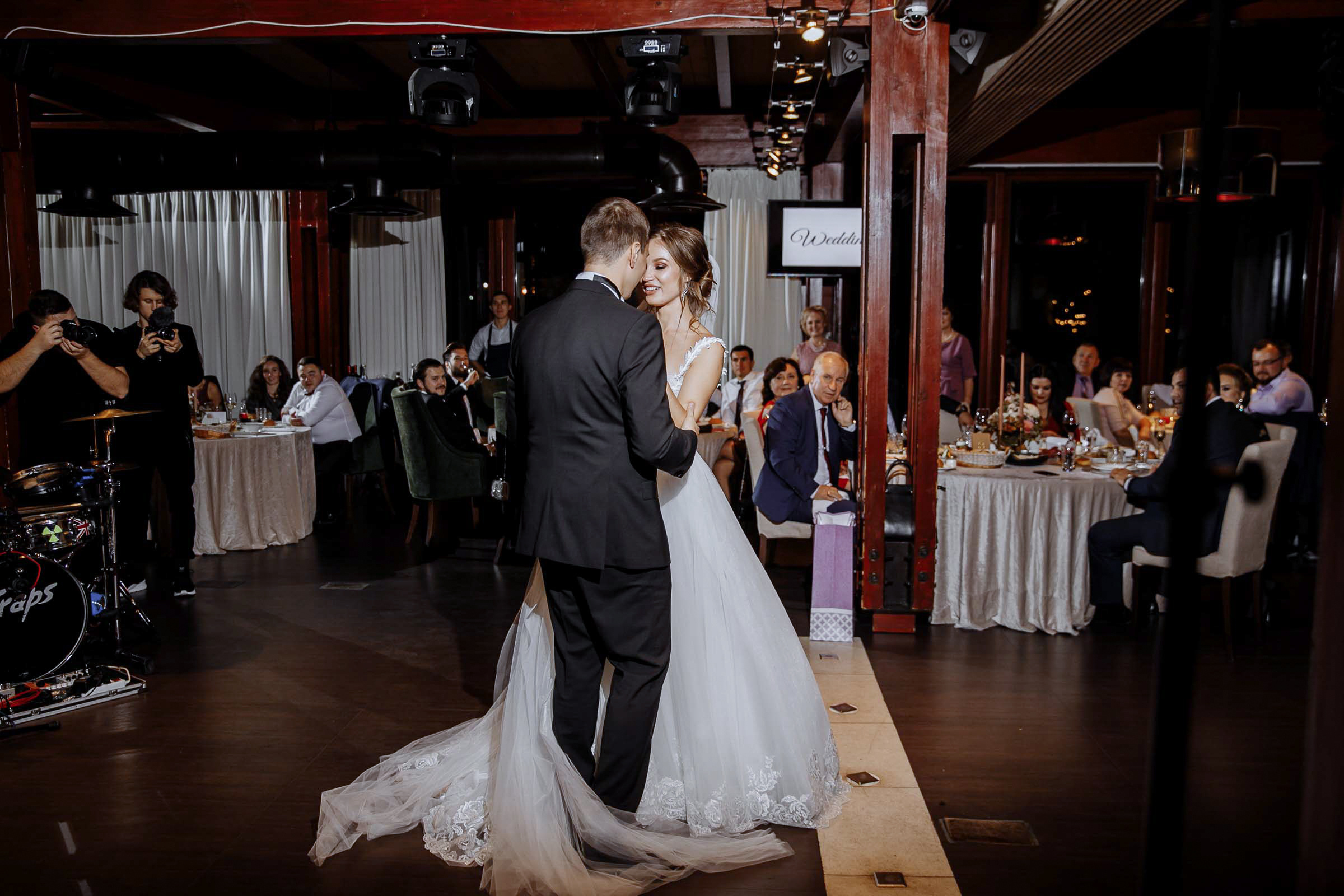 Couple’s first dance in soft light, by Tanya Bodgan, Exeter wedding photographer.  