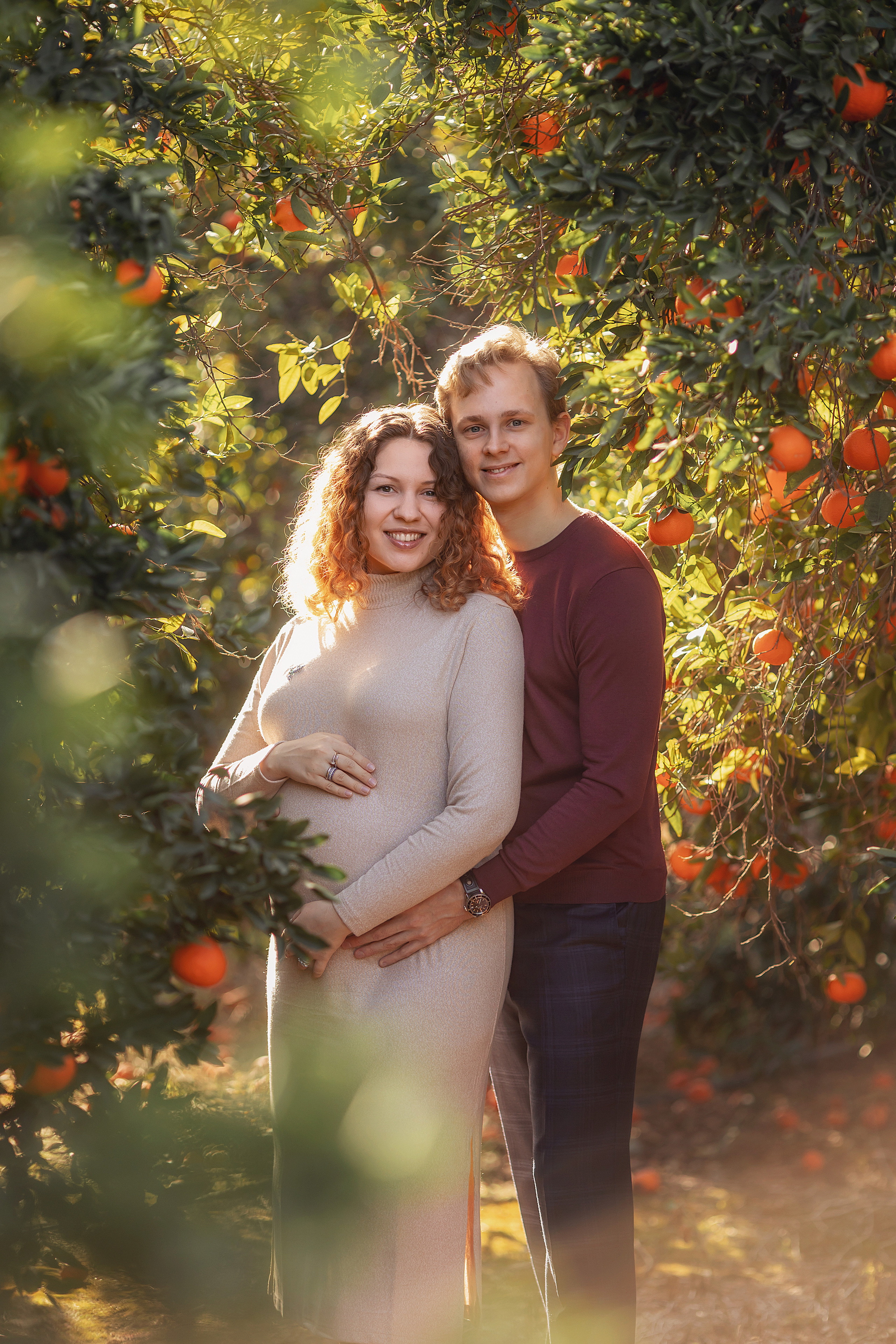 Photoshoot in mandarine garden. Photographer in Cyprus