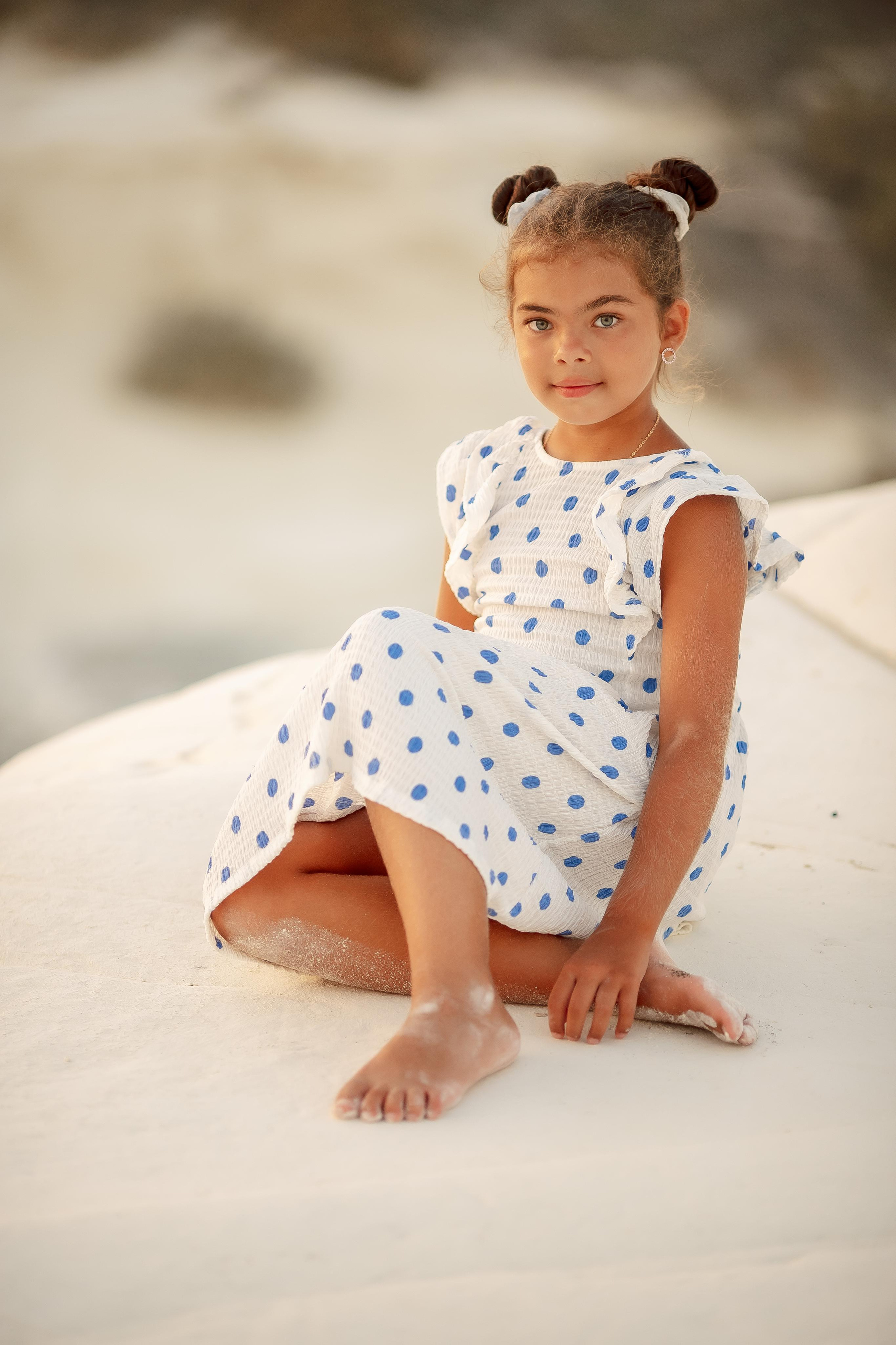 Mother and daughter. White rocks. Photographer in Cyprus