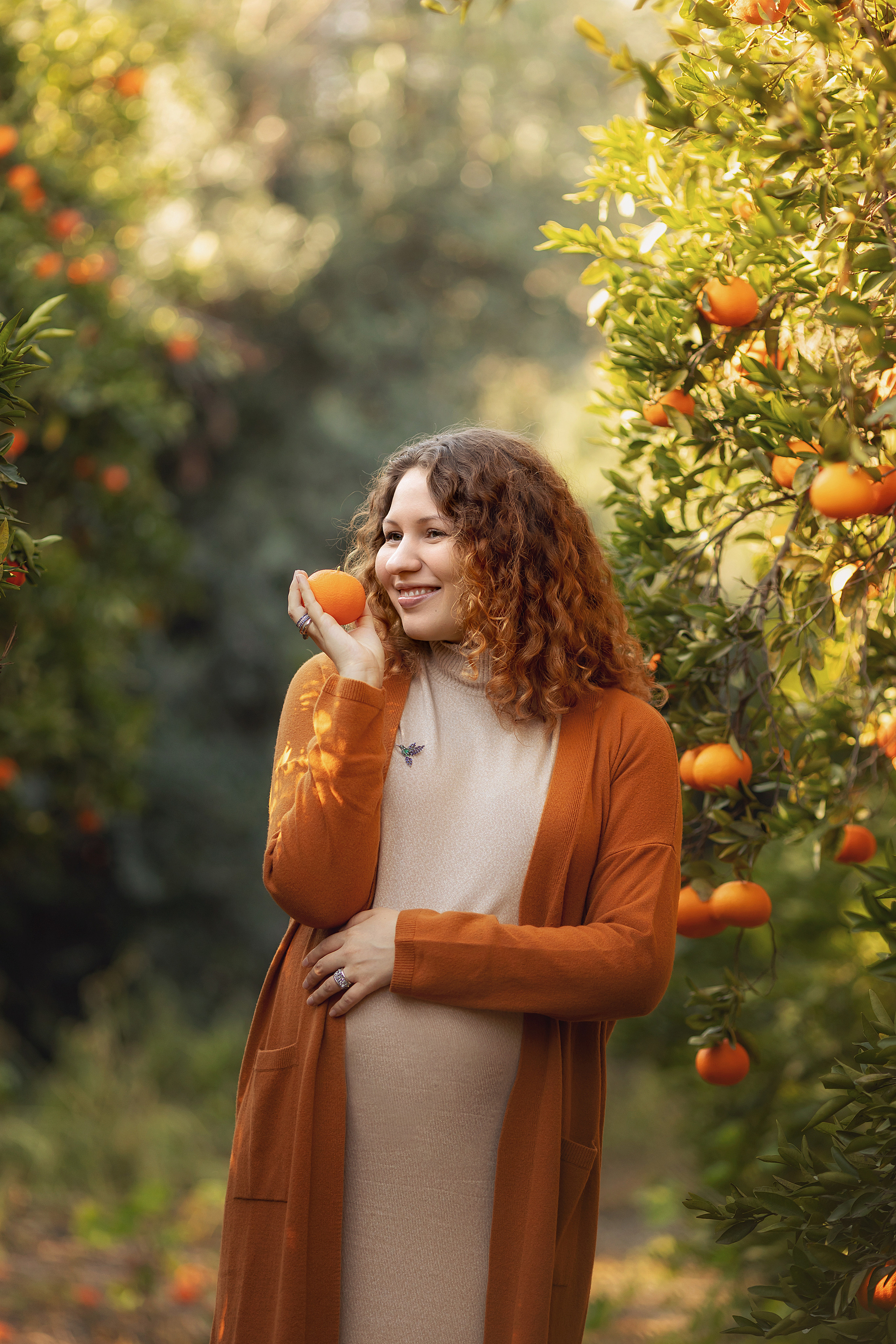 Photoshoot in mandarine garden. Photographer in Cyprus