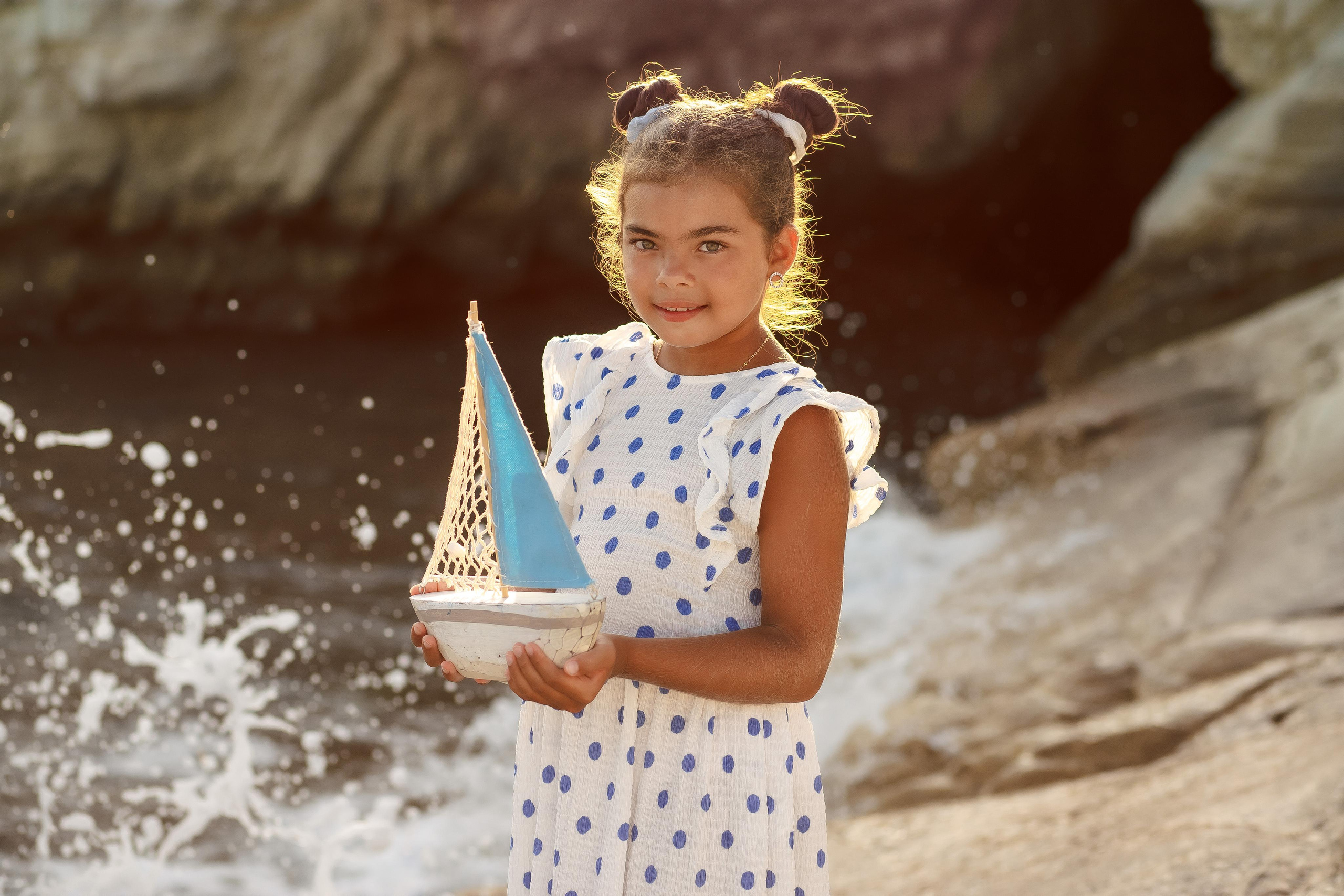 Mother and daughter. White rocks. Photographer in Cyprus