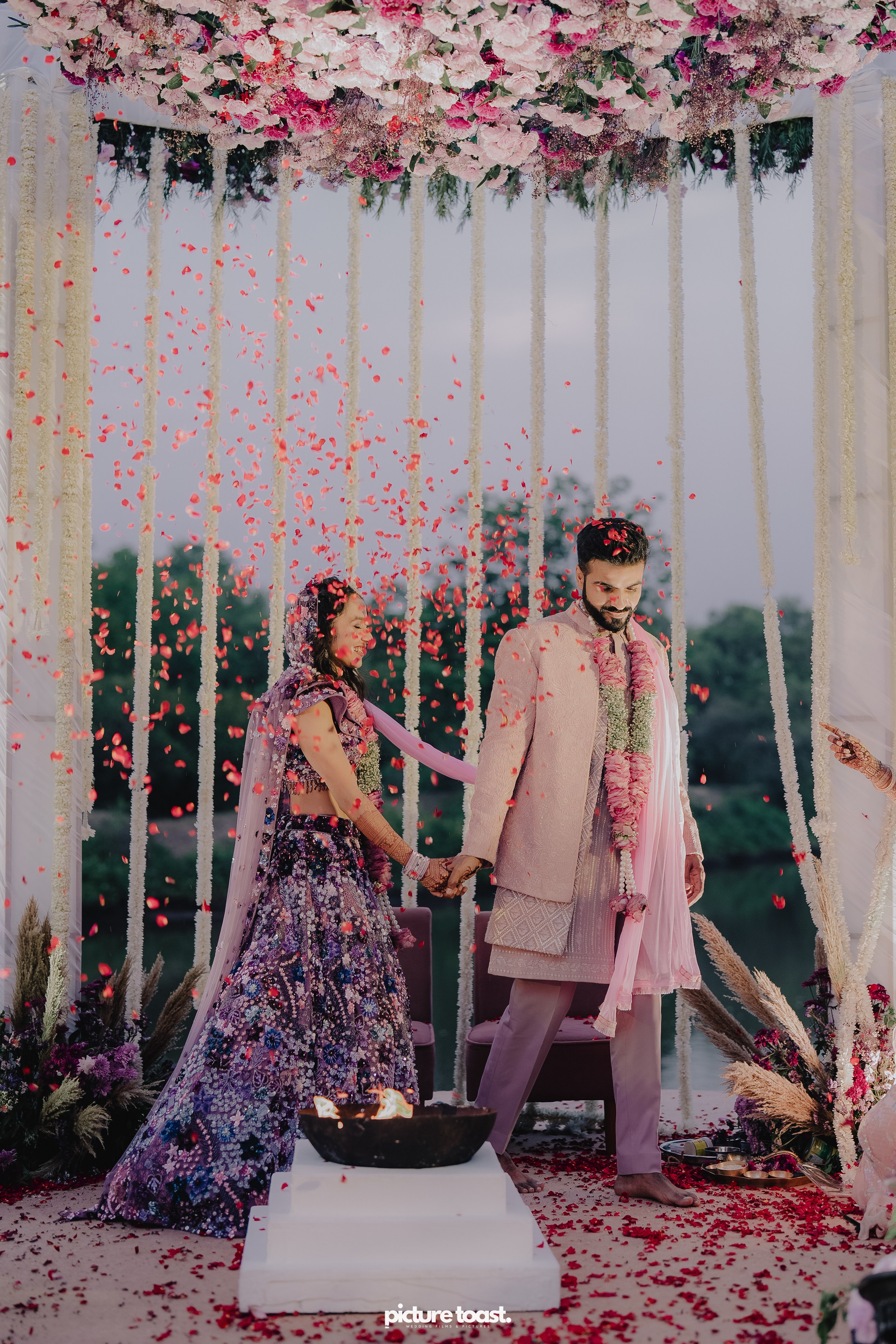 Varamala Ft. Barbie & Aneesh. Fine art Wedding Photographers in India & Canada