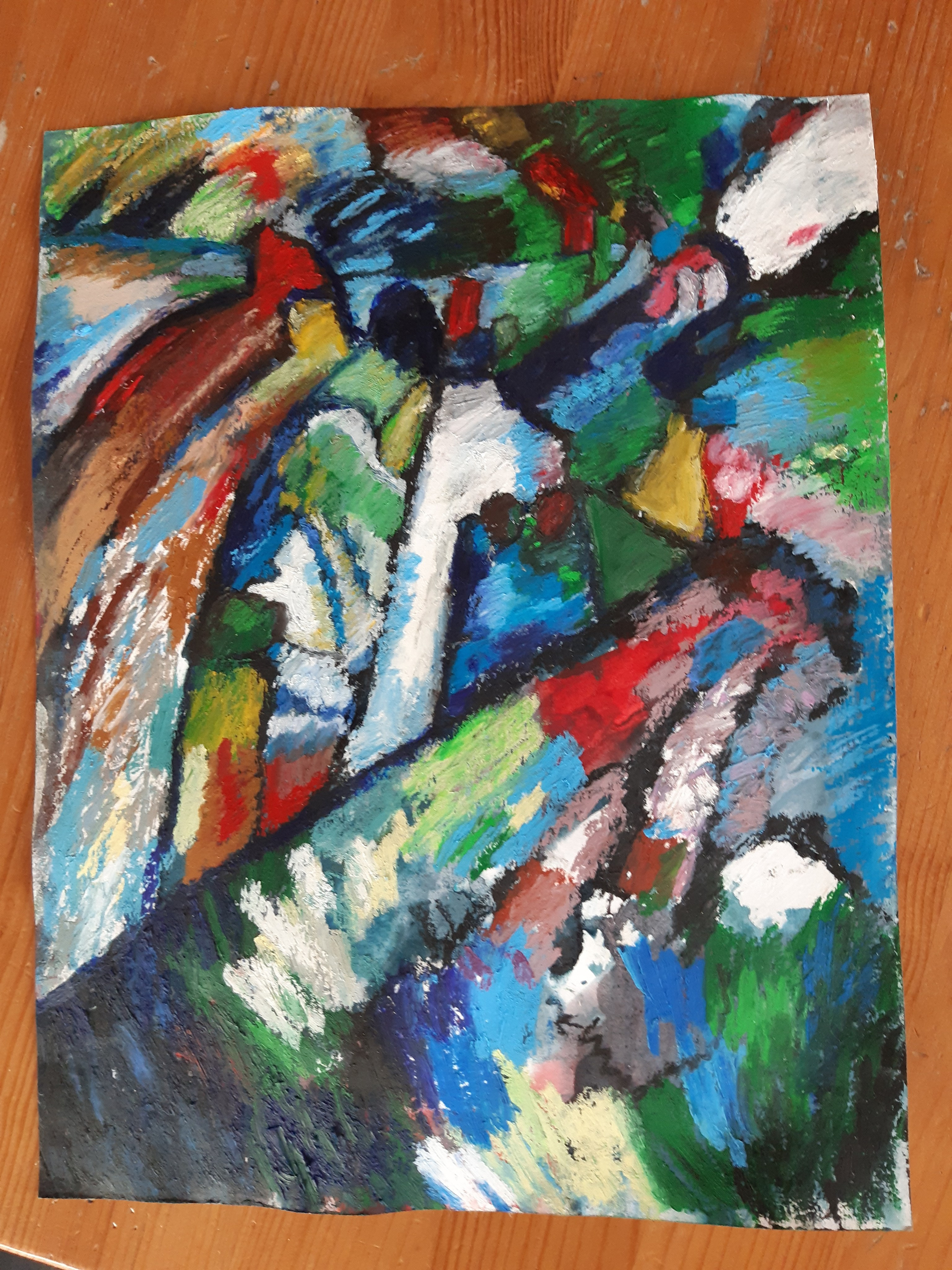 Kandinsky  - Oil pastel on cardboard 