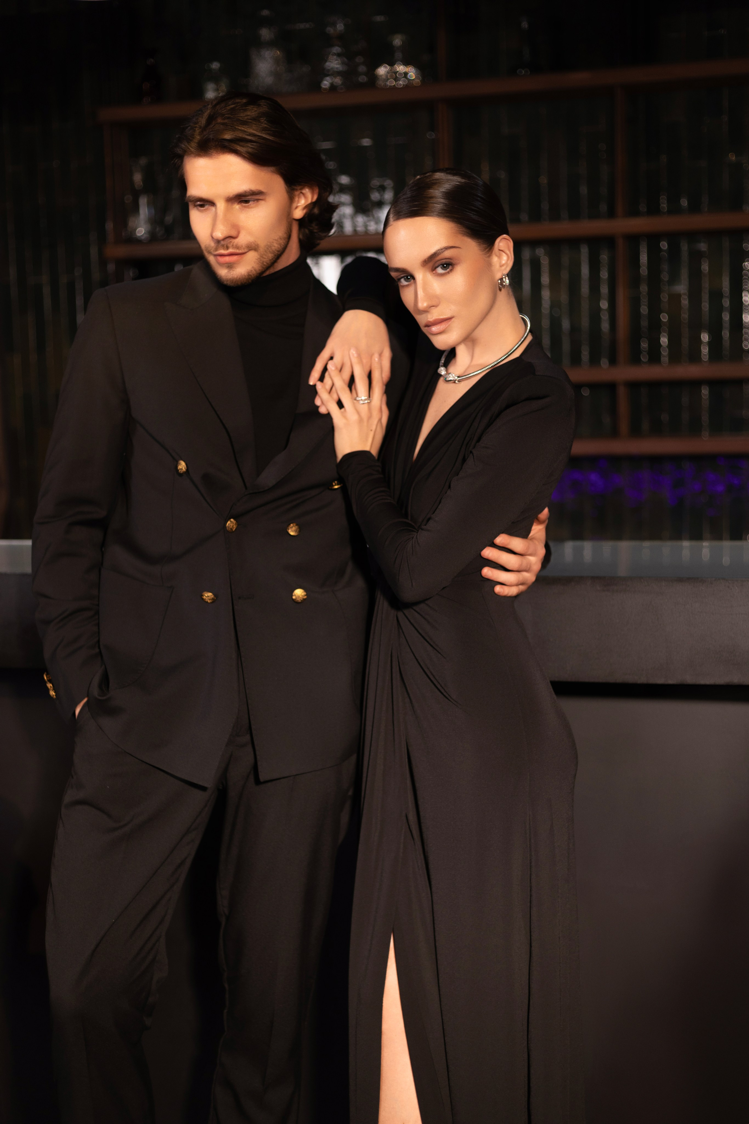 Editorial in a bar. Stylist