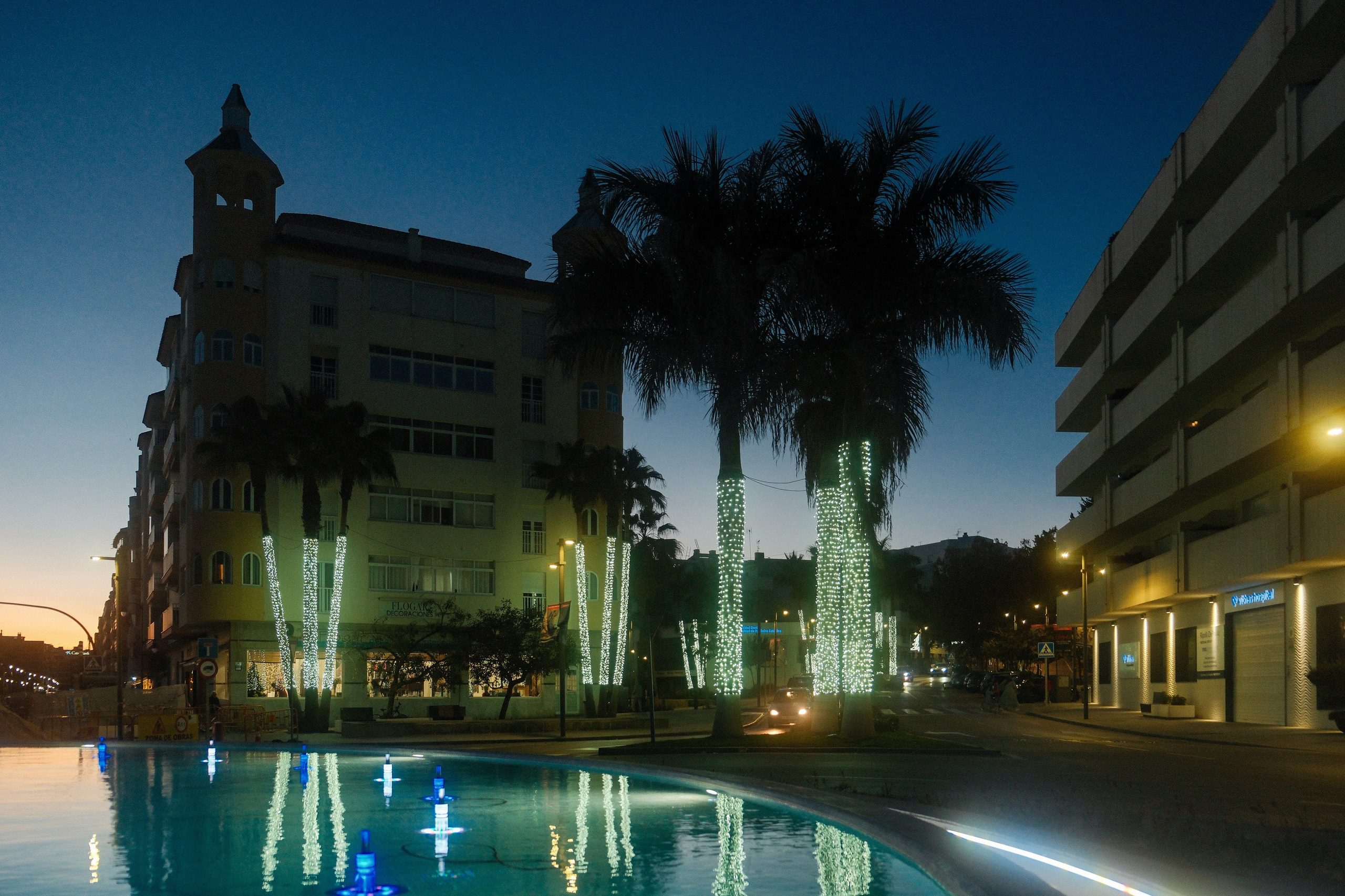 Colorful architecture and narrow alleys of Estepona historic old town by pro photographer
