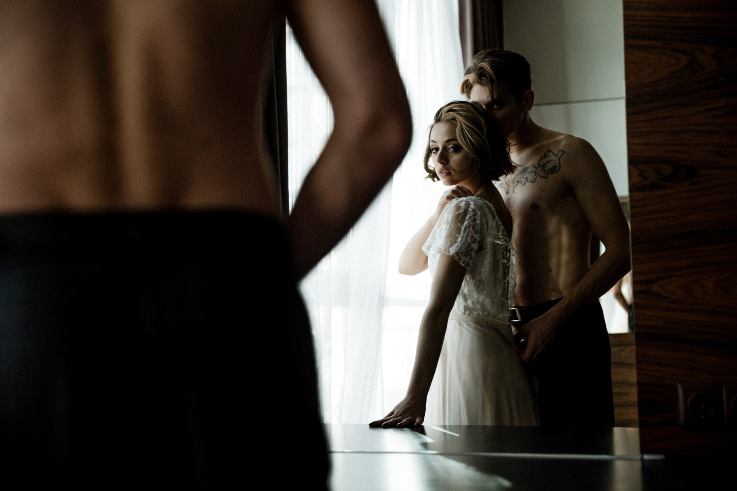 Wedding couple kissing by the seaside rocks, destination photography Italy