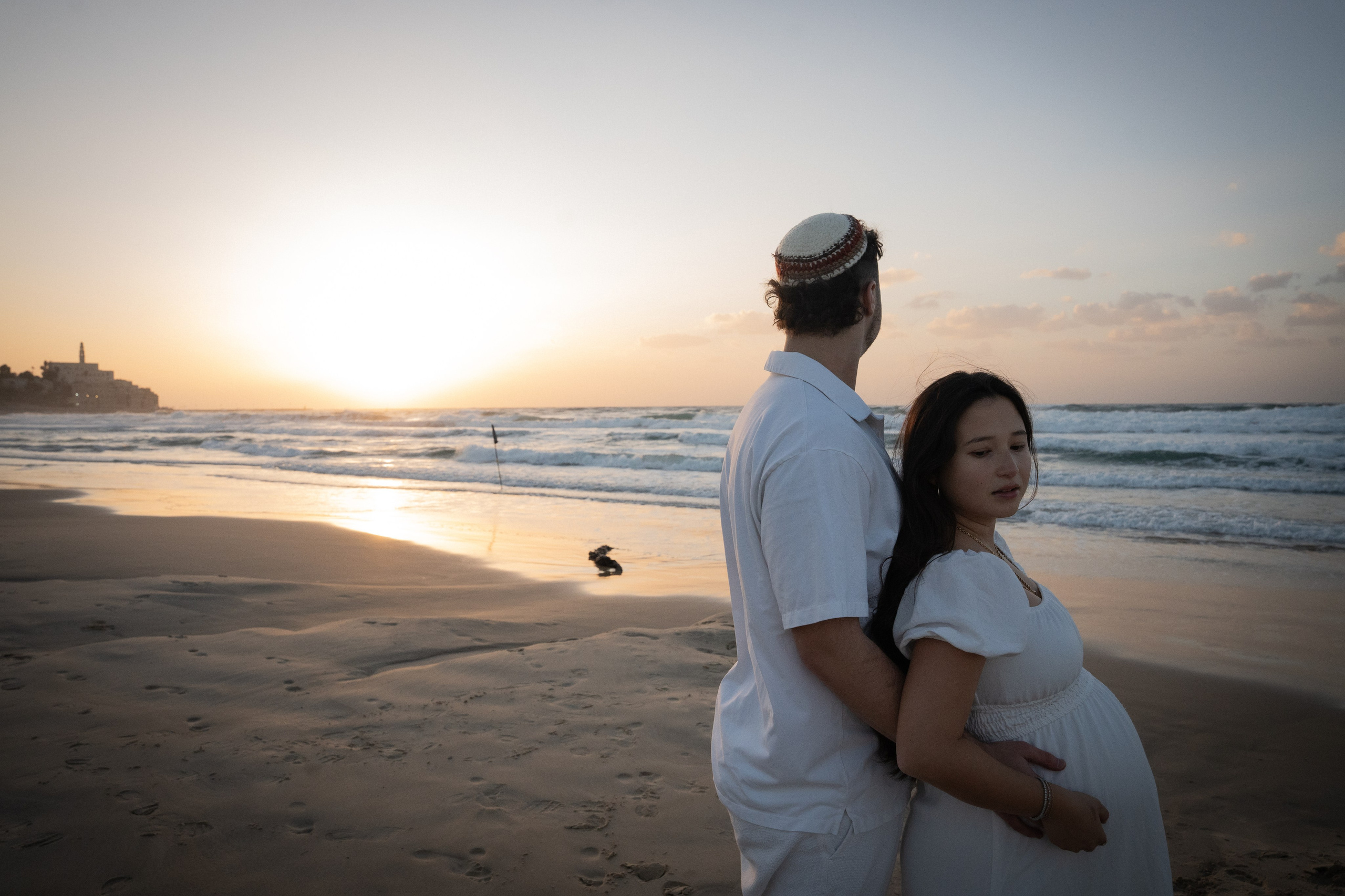 Naomi & Surli, Jaffa Beach, December 2025. Divign By Tehilah — Meaningful Graphic Design & Photography