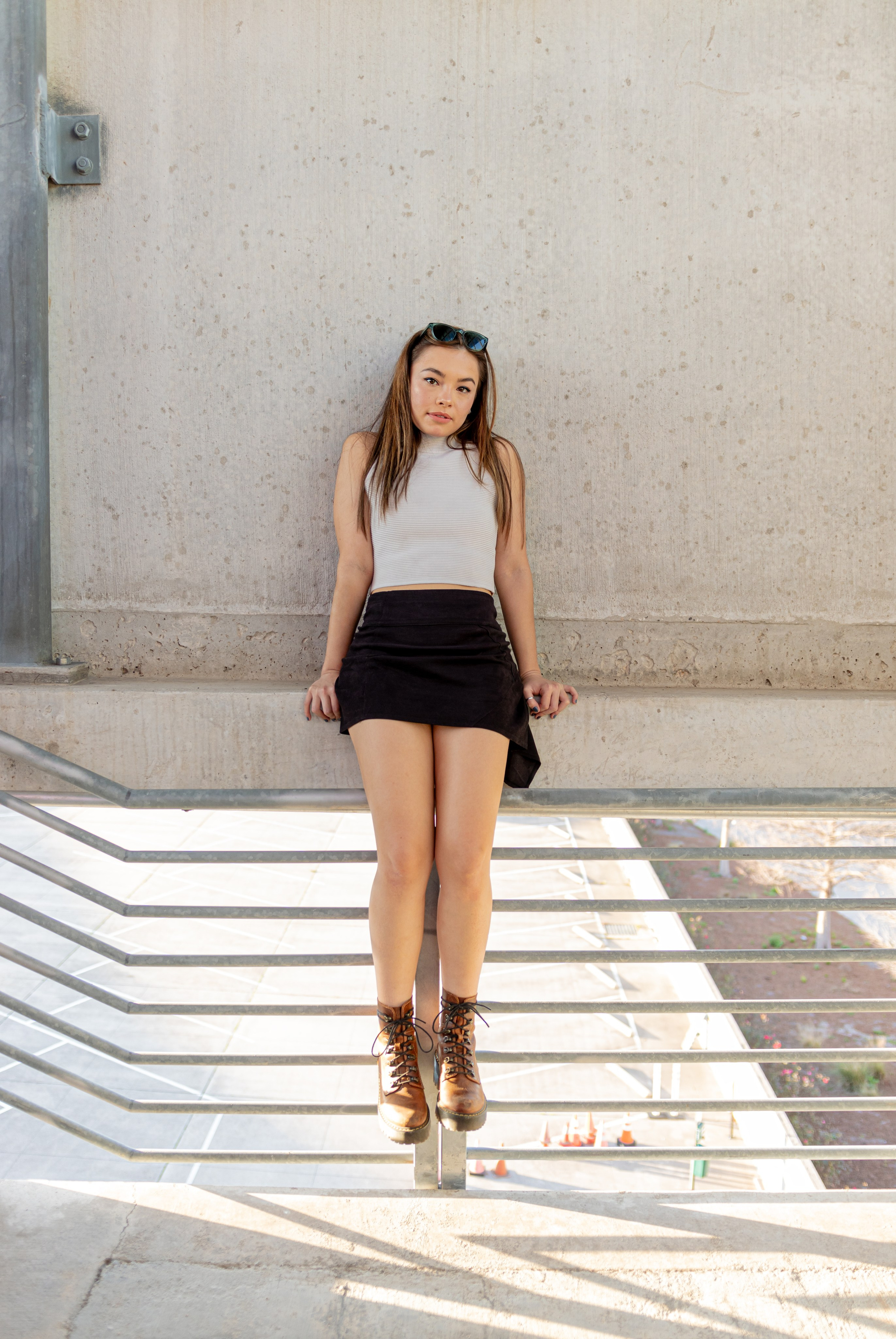 Anna’s photoshoot on a rooftop in downtown Austin