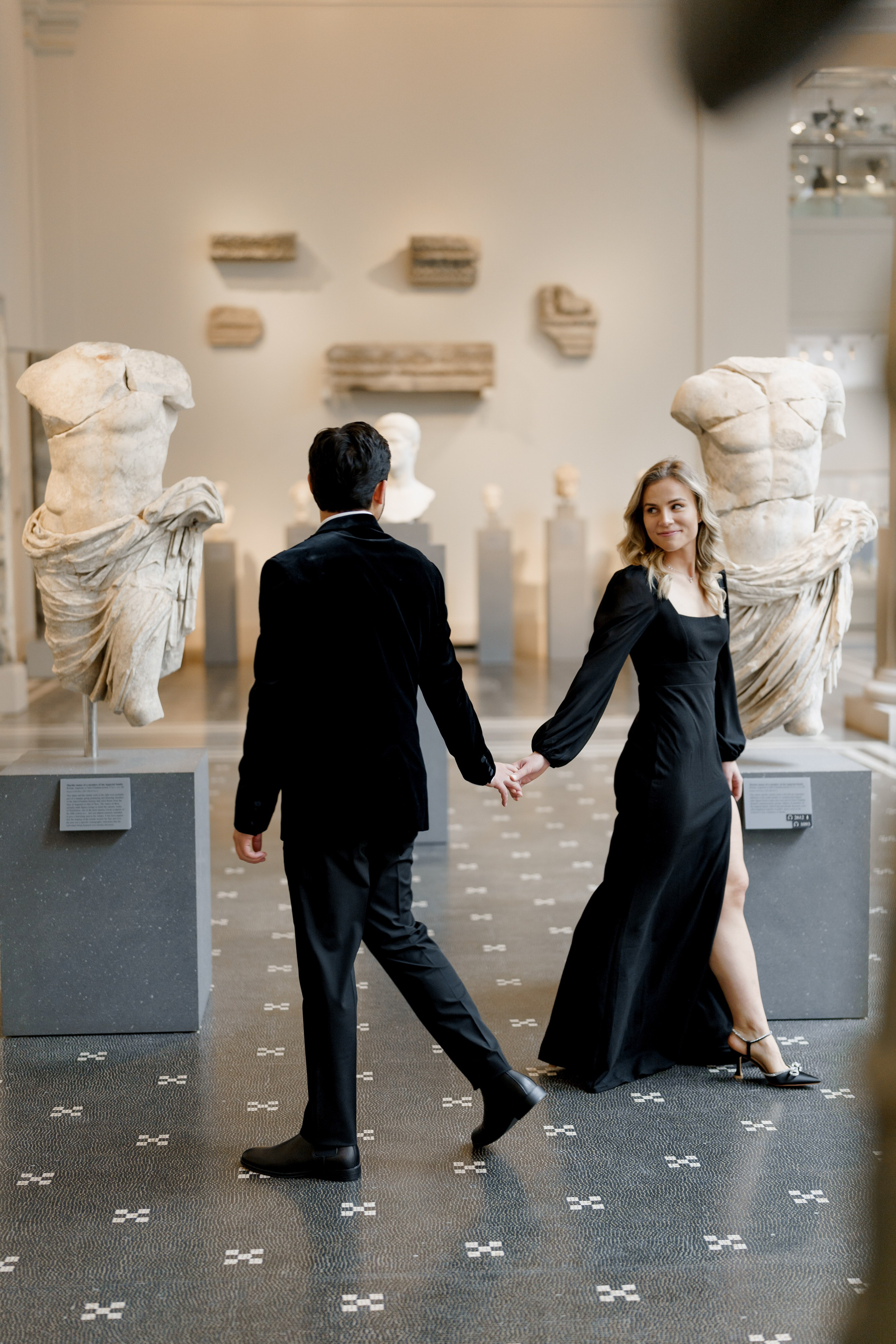 Caroline and Brendan’s Museum MET and Library Engagement Shoot. Wedding photographer and videographer New York | New Jersey
