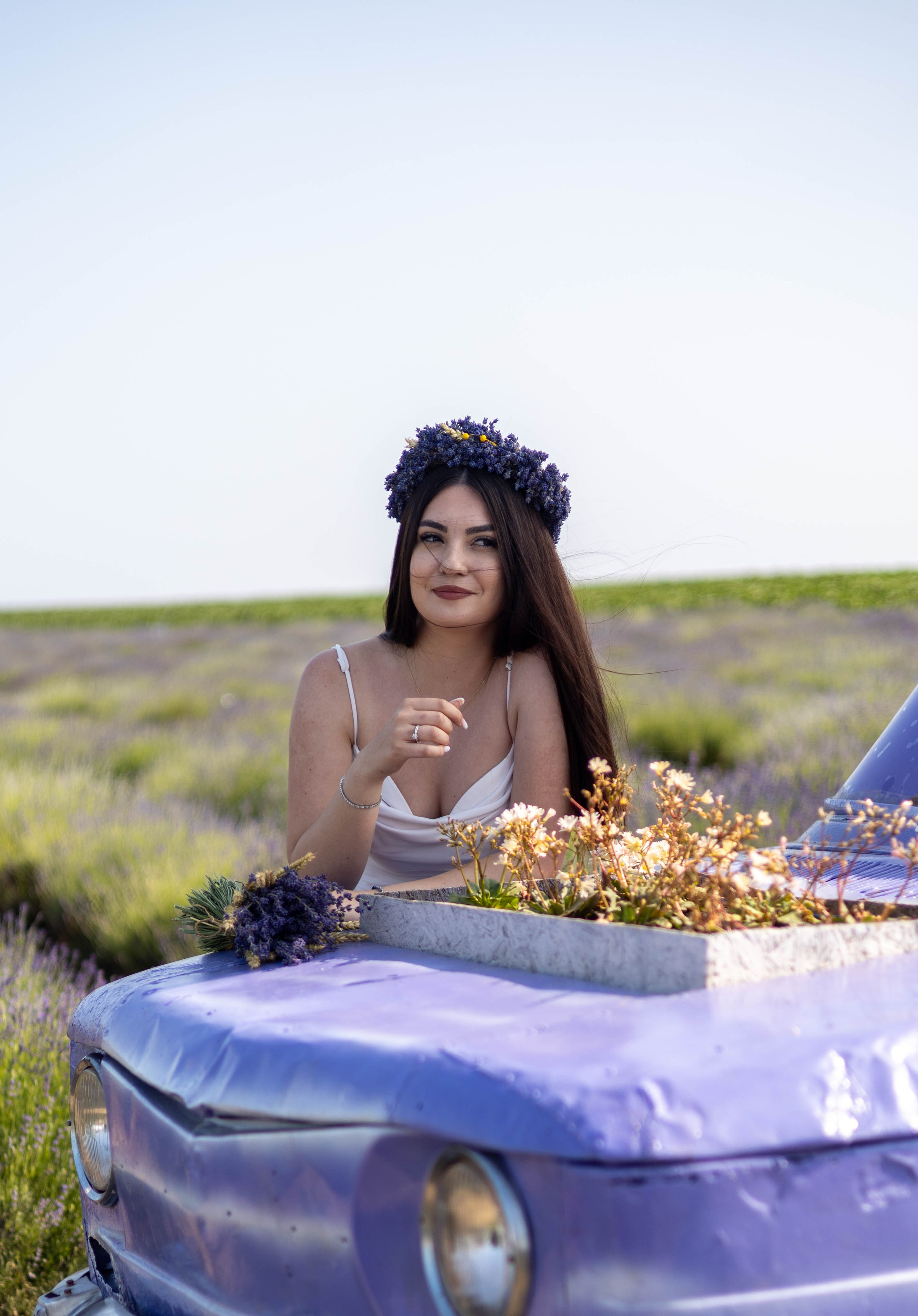 Sedinta foto in lanul de lavanda