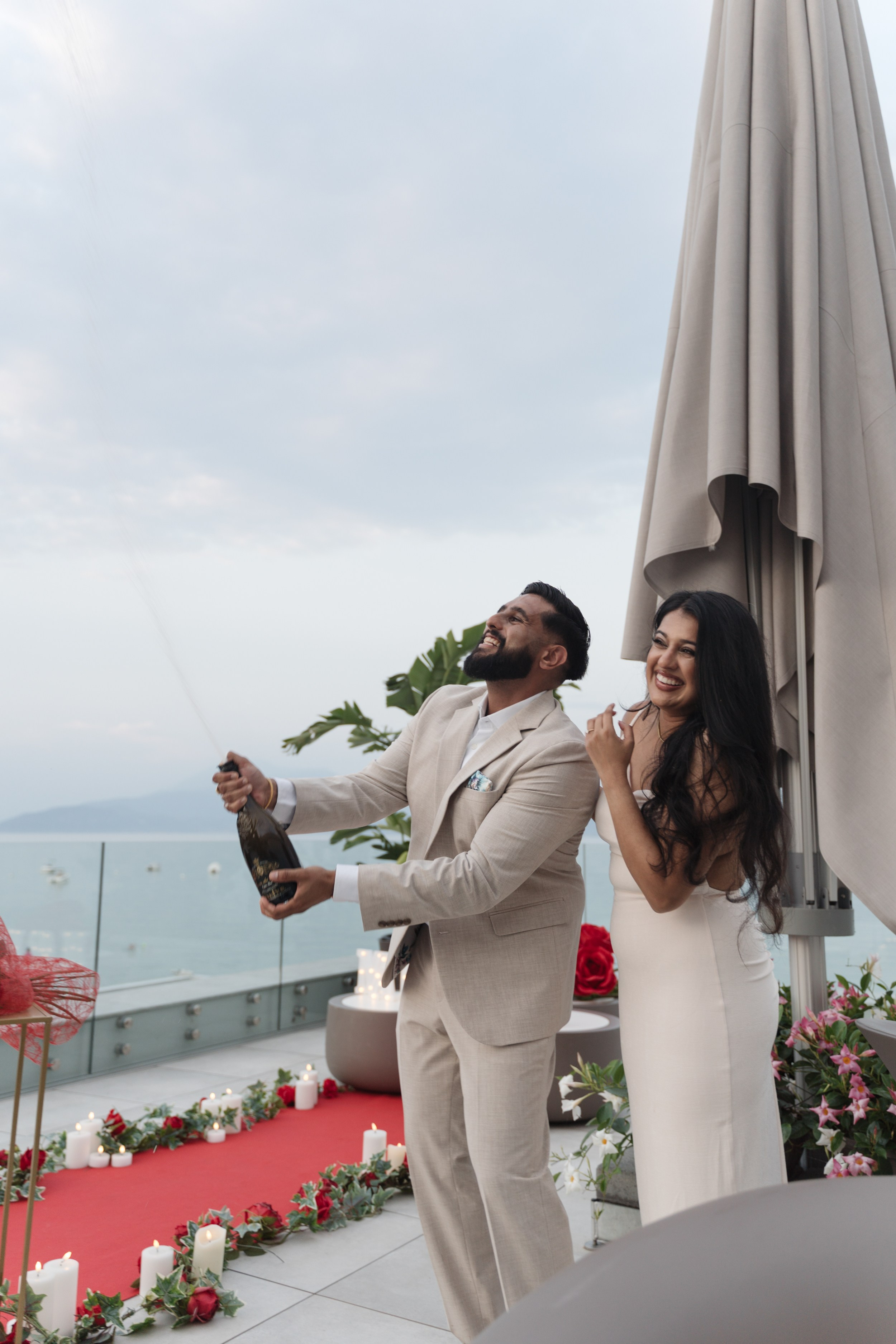 Lake Garda Rooftop Proposal. Lake Como Proposal Photographer | Surprise Proposals & Engagements